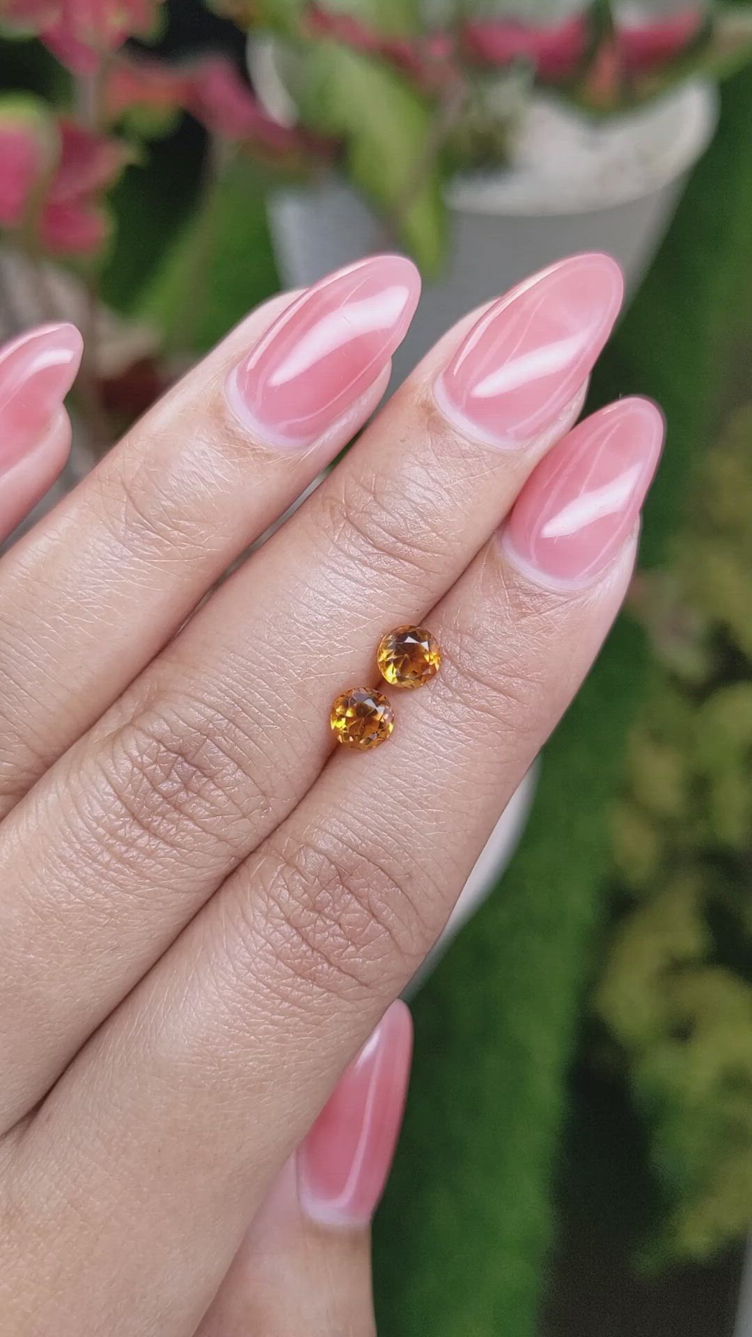 0.99&nbsp;Ct.Tw.Total Carat Weight Orange Madeira Citrine Pair from Brazil Size Video