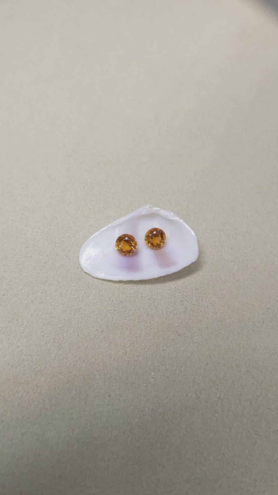 0.99&nbsp;Ct.Tw.Total Carat Weight Orange Madeira Citrine Pair from Brazil Size Video