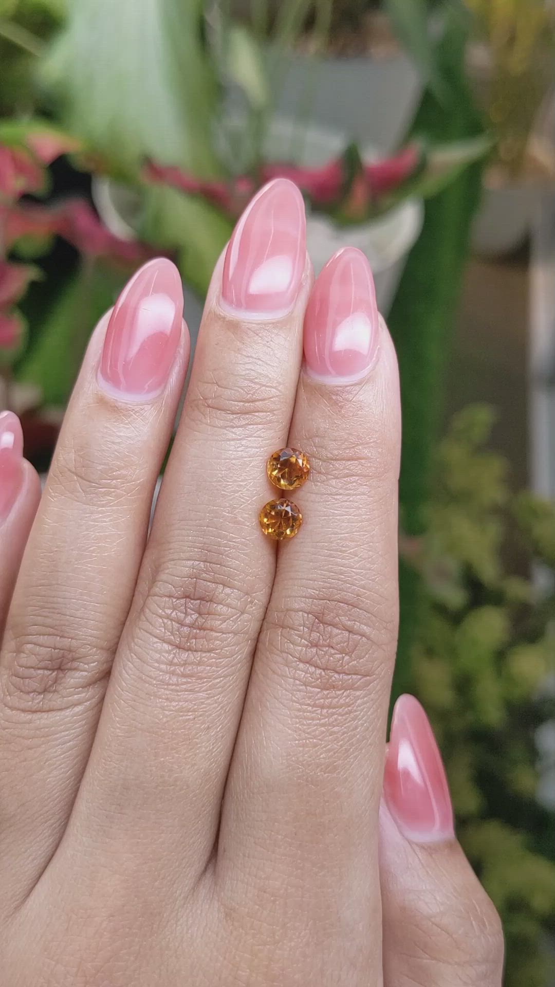 0.99&nbsp;Ct.Tw.Total Carat Weight Orange Madeira Citrine Pair from Brazil Size Video