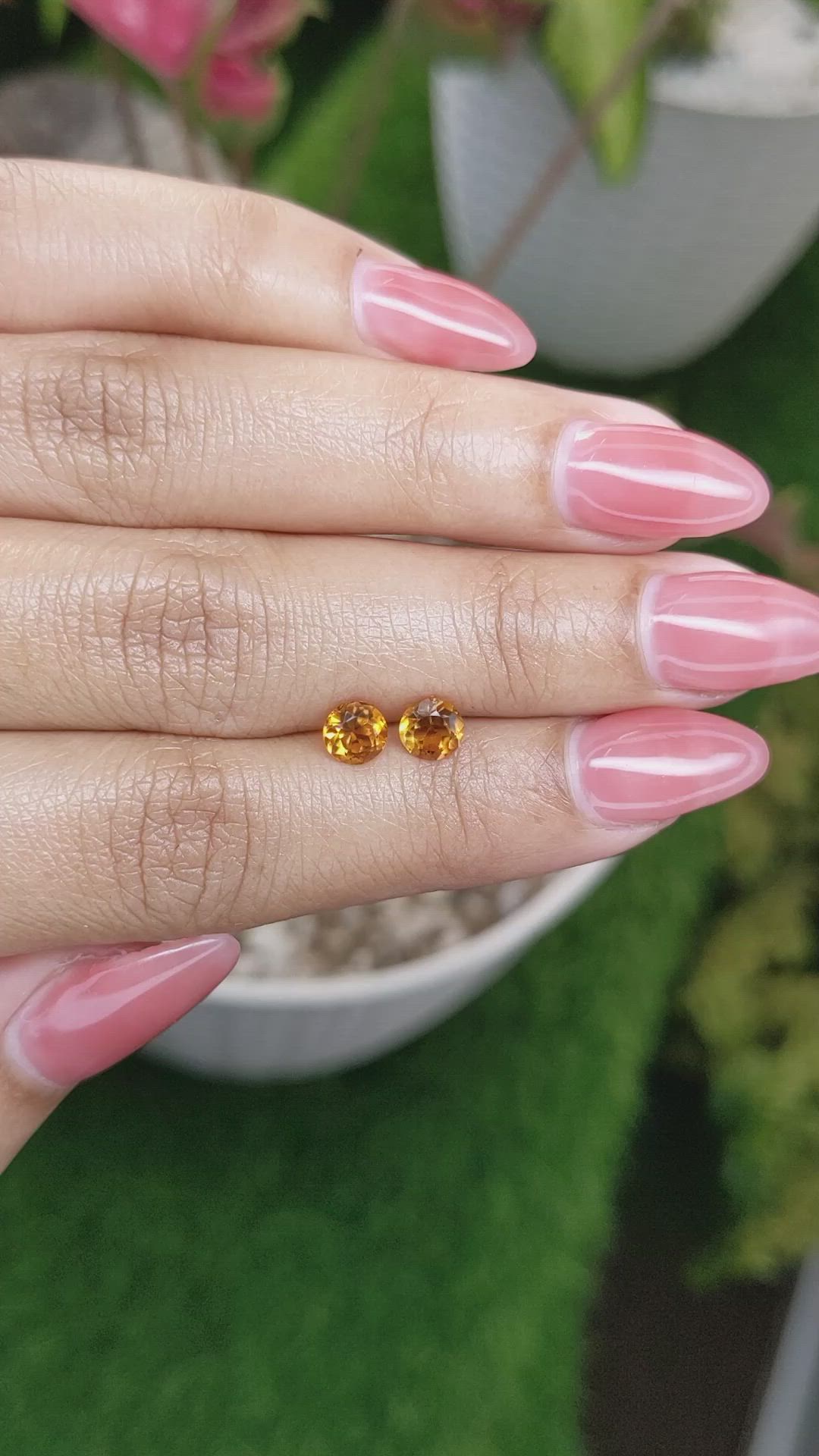 0.99&nbsp;Ct.Tw.Total Carat Weight Orange Madeira Citrine Pair from Brazil Size Video