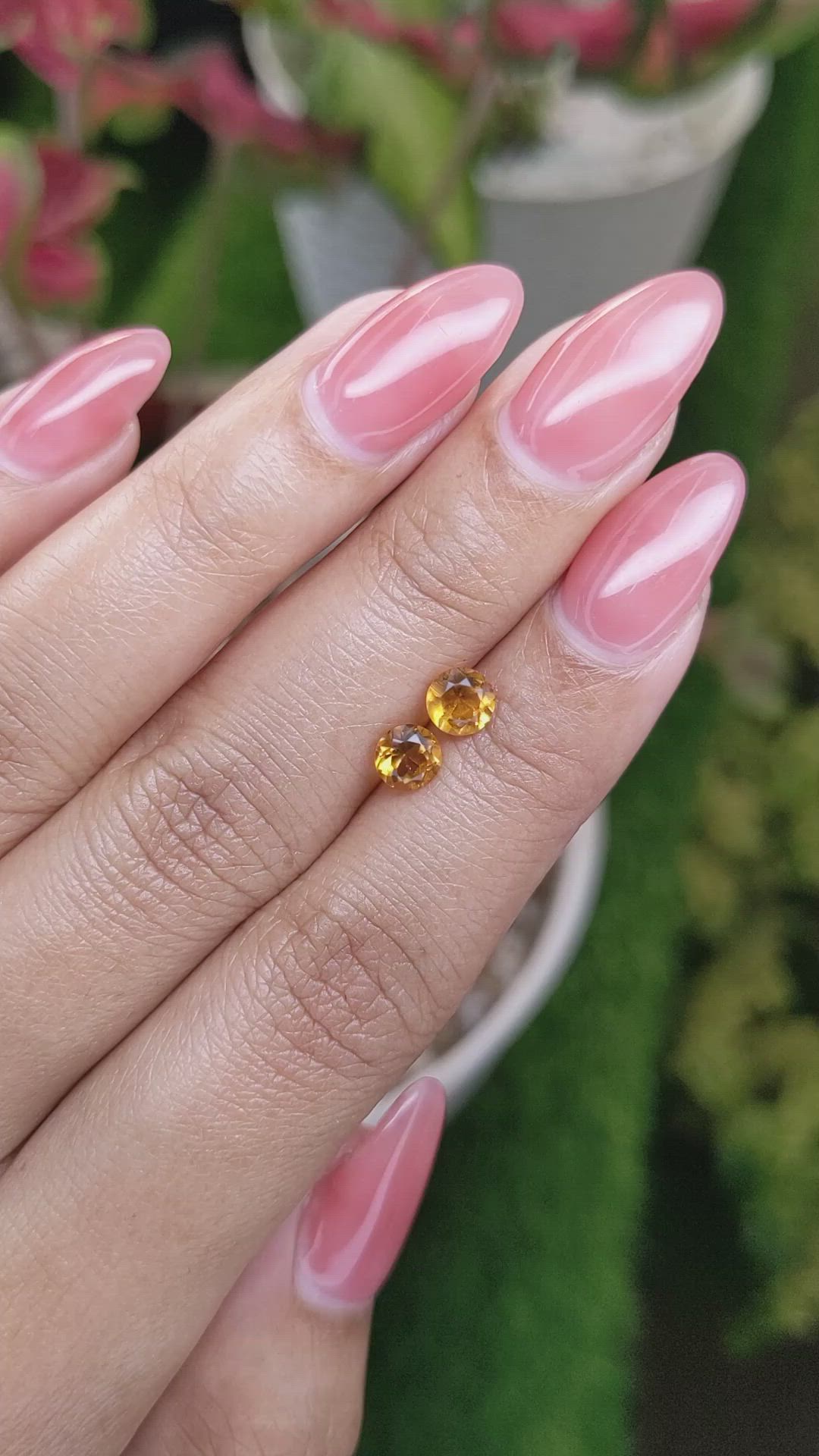 0.94&nbsp;Ct.Tw.Total Carat Weight Yellowish Orange Madeira Citrine Pair from Brazil Size Video