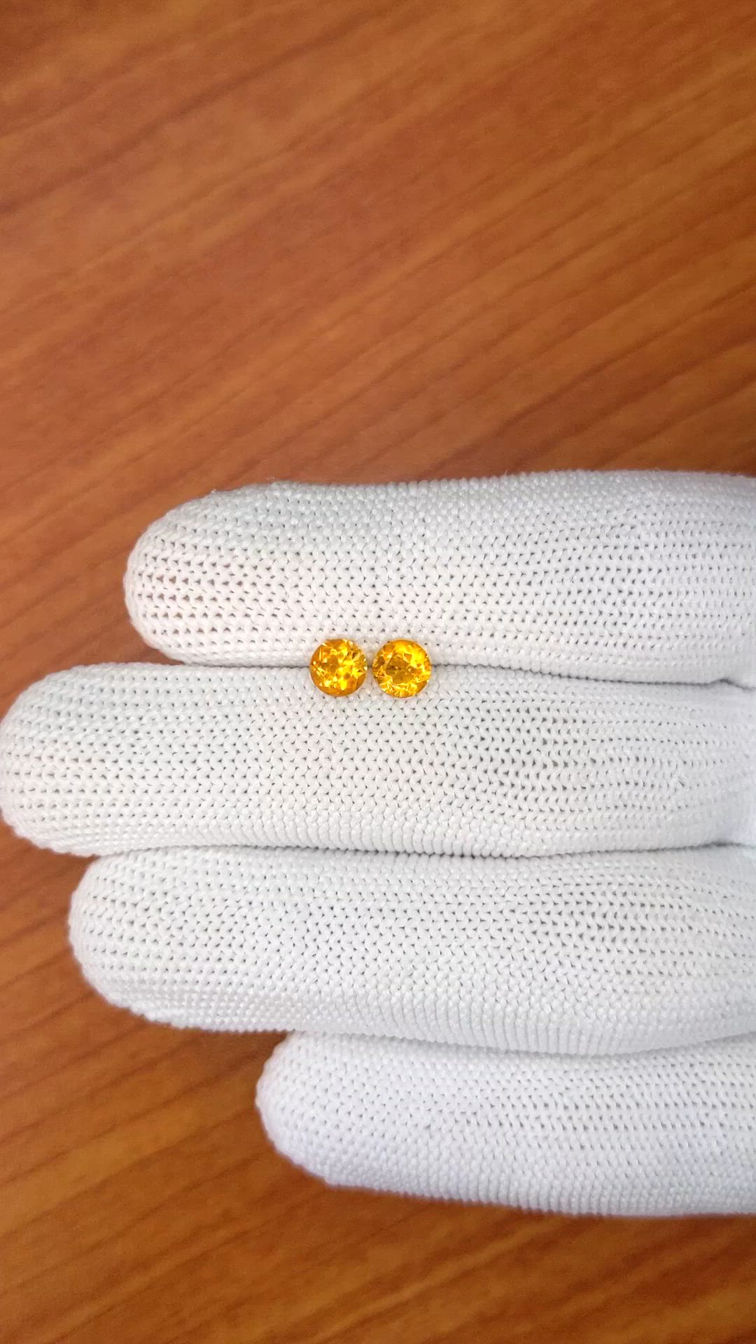 0.94&nbsp;Ct.Tw.Total Carat Weight Yellowish Orange Madeira Citrine Pair from Brazil Size Video