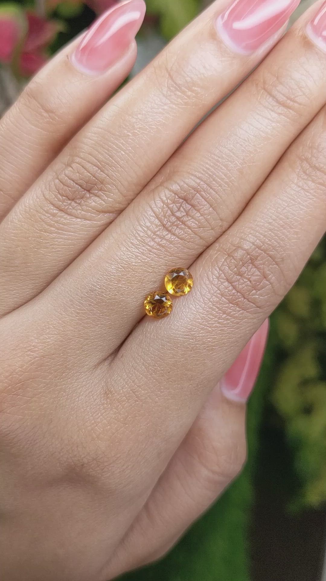 0.94&nbsp;Ct.Tw.Total Carat Weight Yellowish Orange Madeira Citrine Pair from Brazil Size Video