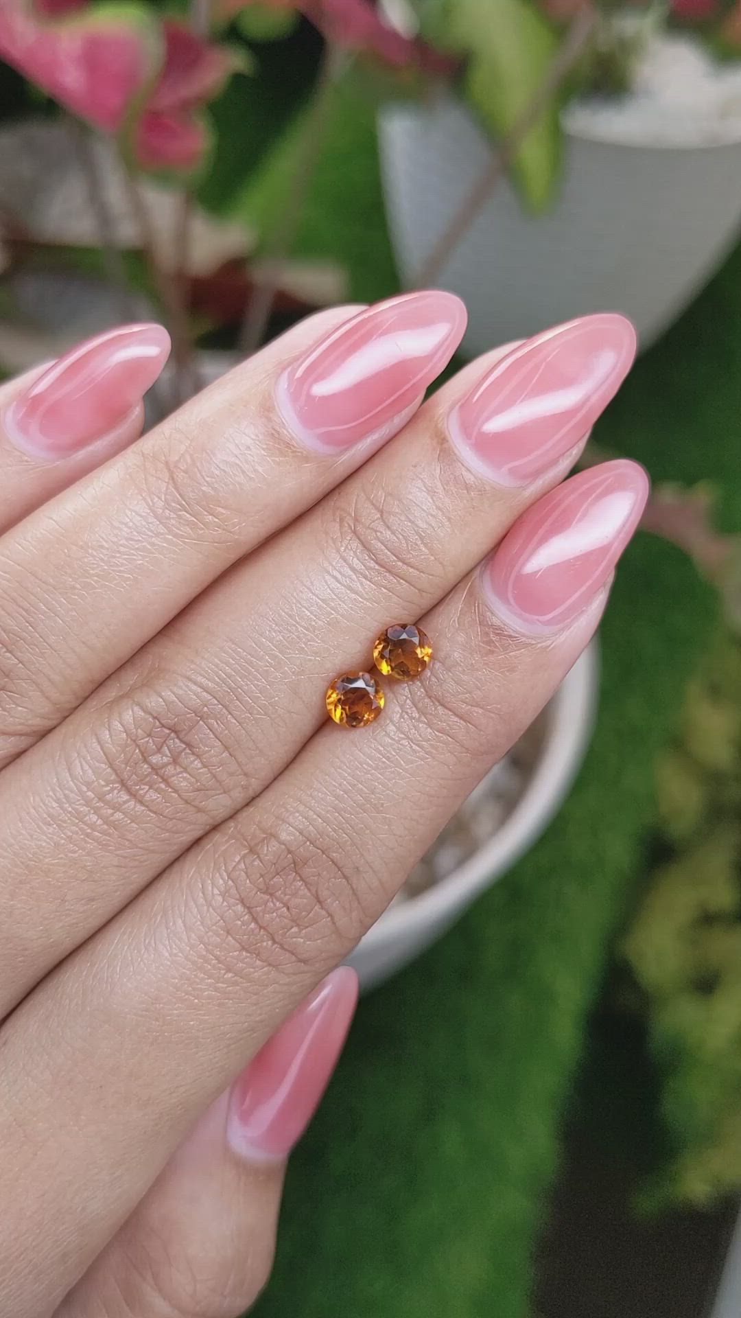 0.92&nbsp;Ct.Tw.Total Carat Weight Madeira Citrine Pair from Brazil Size Video