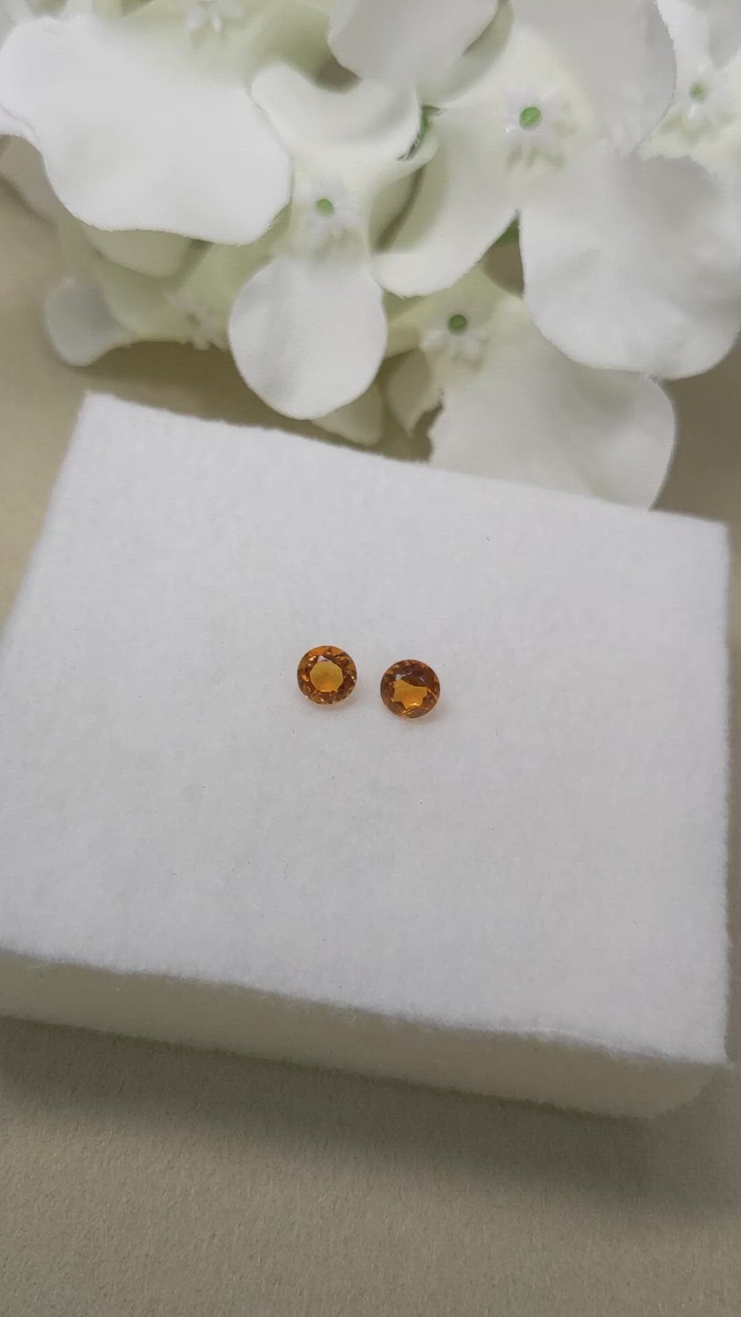0.93&nbsp;Ct.Tw.Total Carat Weight Orange Madeira Citrine Pair from Brazil Size Video