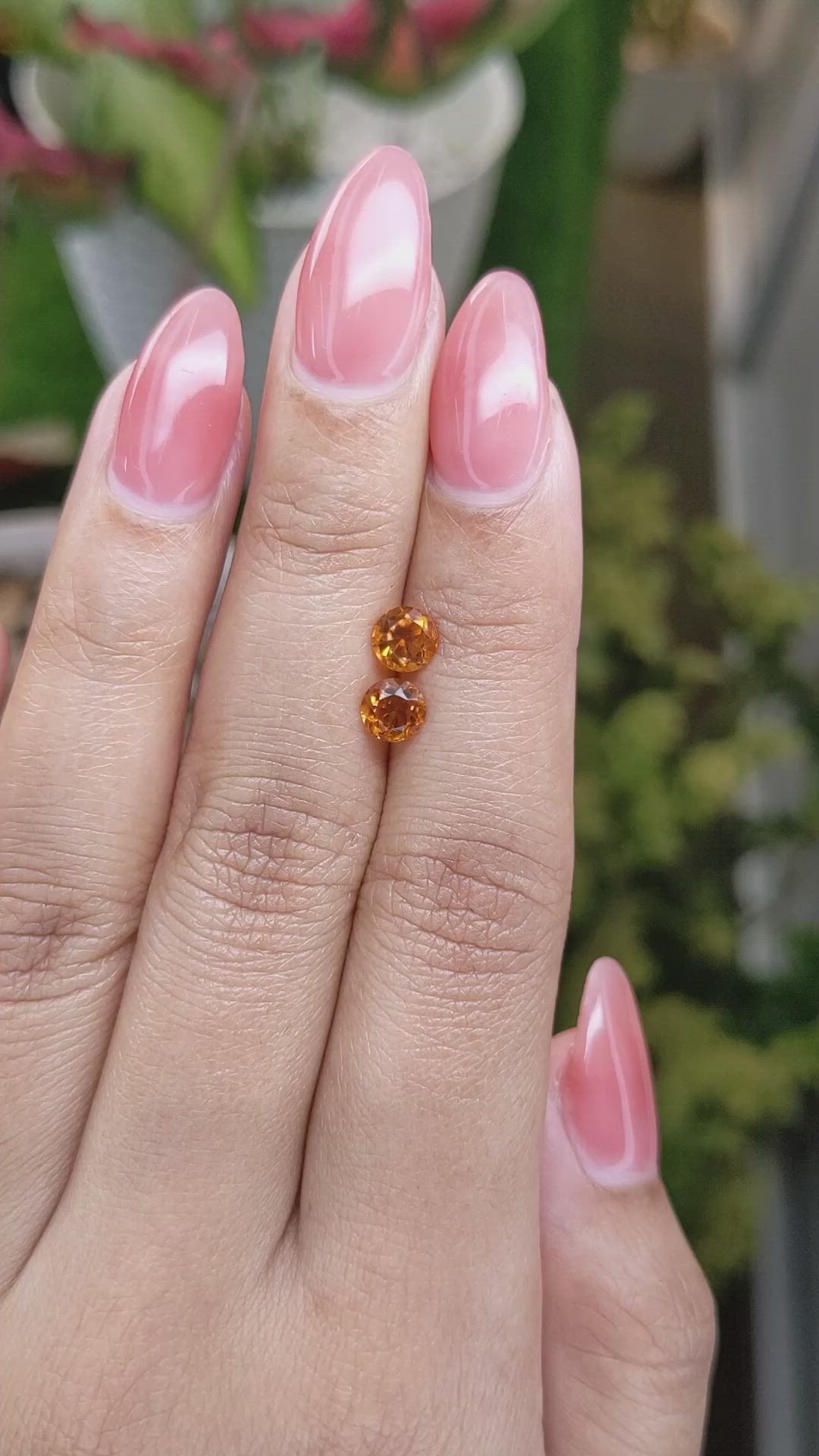 0.93&nbsp;Ct.Tw.Total Carat Weight Orange Madeira Citrine Pair from Brazil Size Video