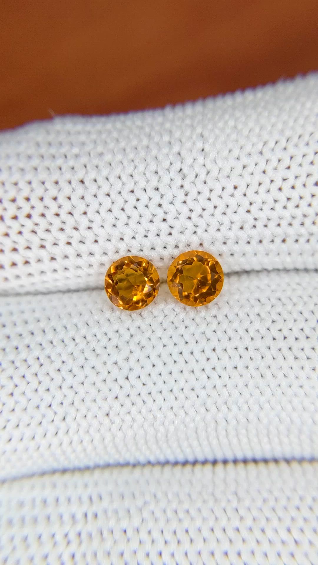 0.93&nbsp;Ct.Tw.Total Carat Weight Orange Madeira Citrine Pair from Brazil Size Video
