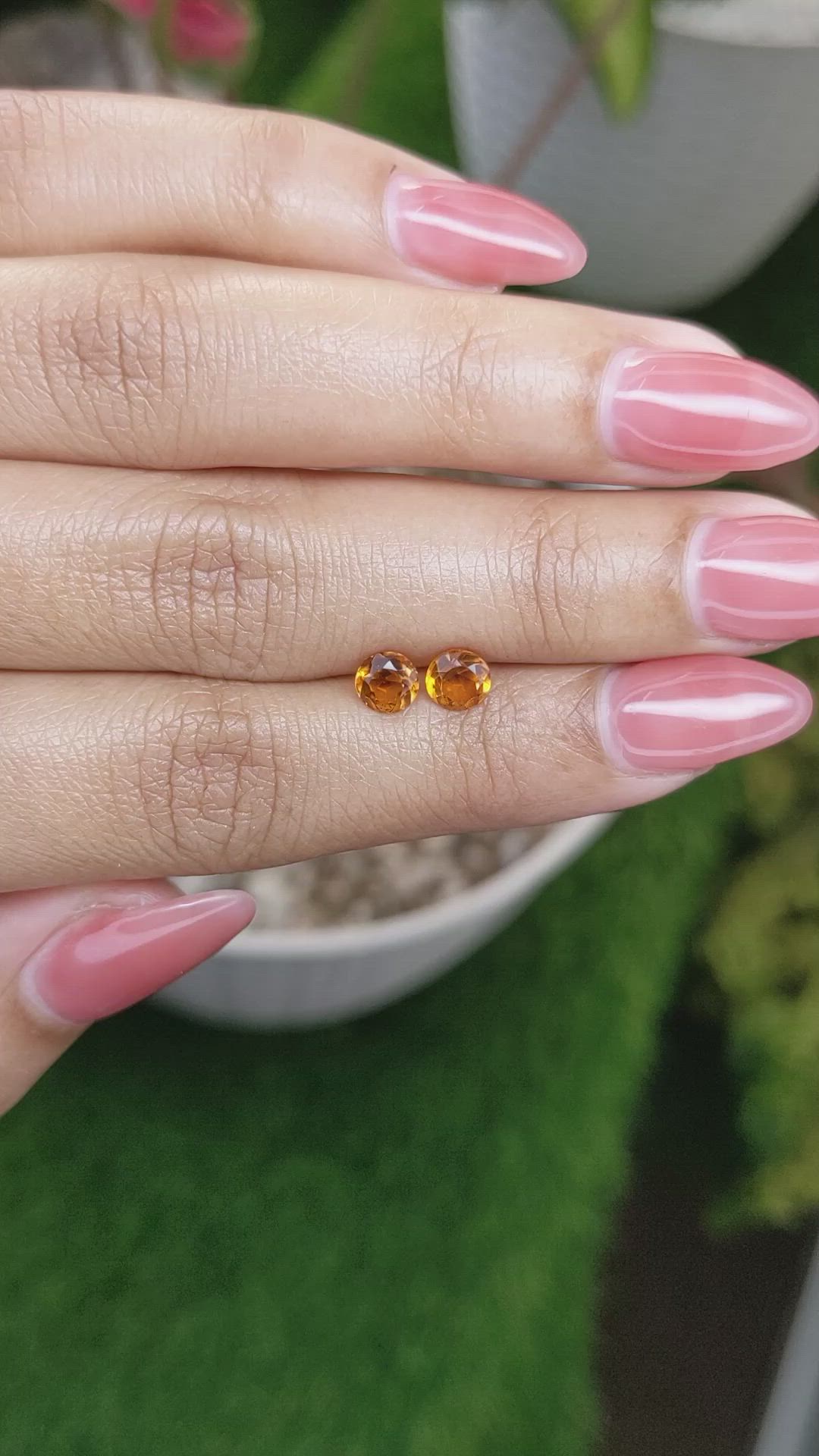 0.93&nbsp;Ct.Tw.Total Carat Weight Orange Madeira Citrine Pair from Brazil Size Video