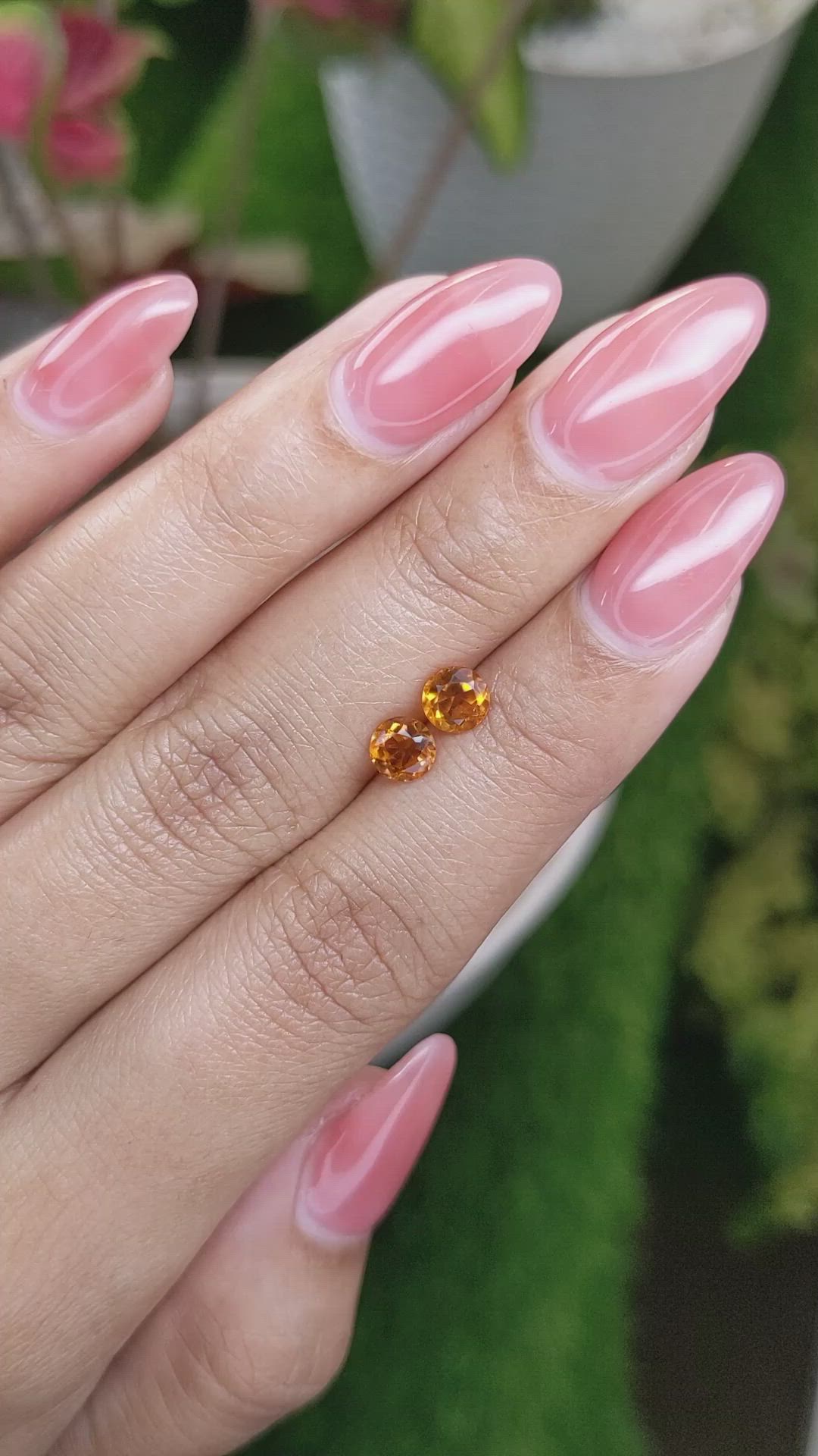 0.93&nbsp;Ct.Tw.Total Carat Weight Orange Madeira Citrine Pair from Brazil Size Video
