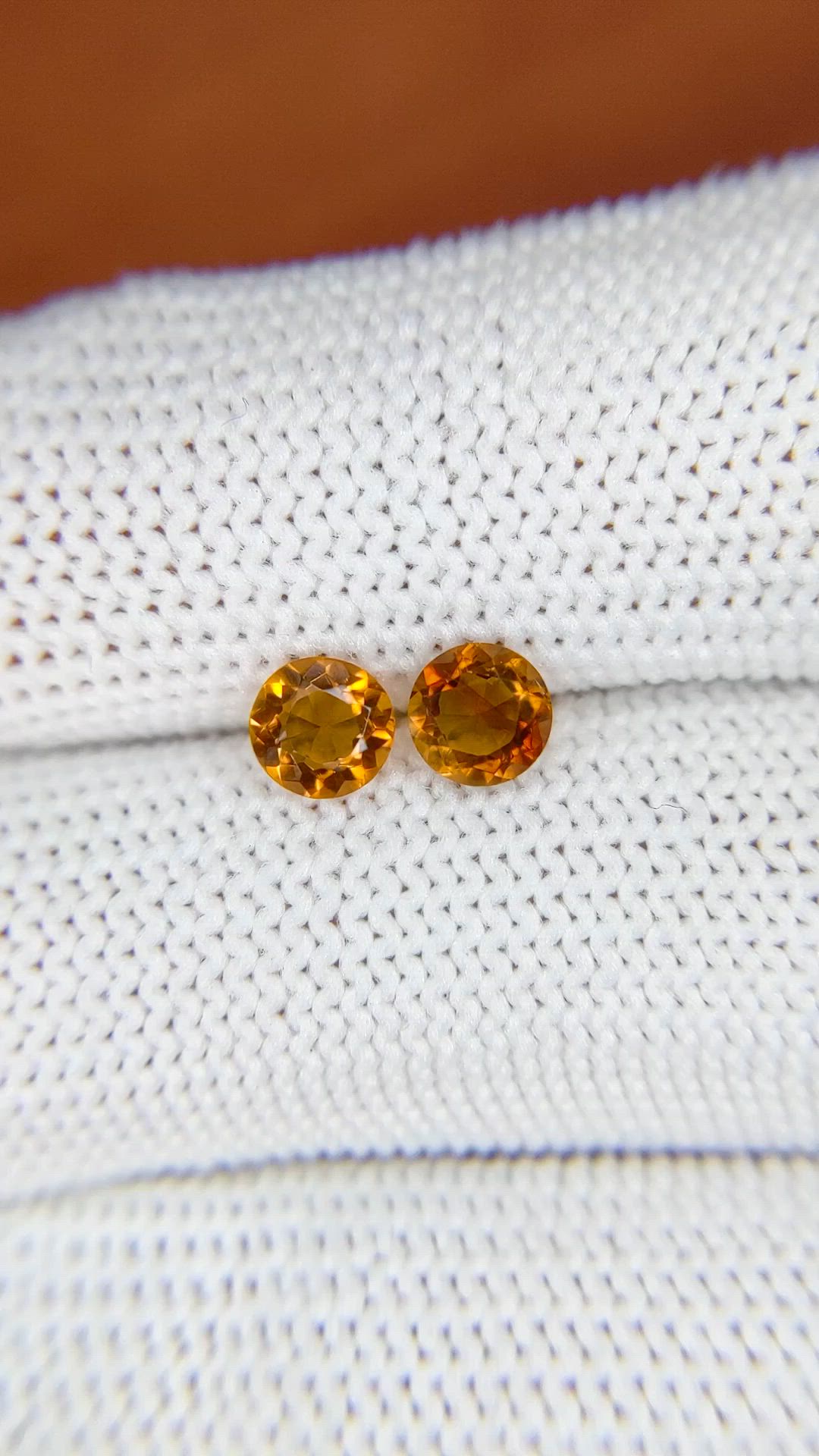 0.86&nbsp;Ct.Tw.Total Carat Weight Orange Madeira Citrine Pair from Brazil Size Video