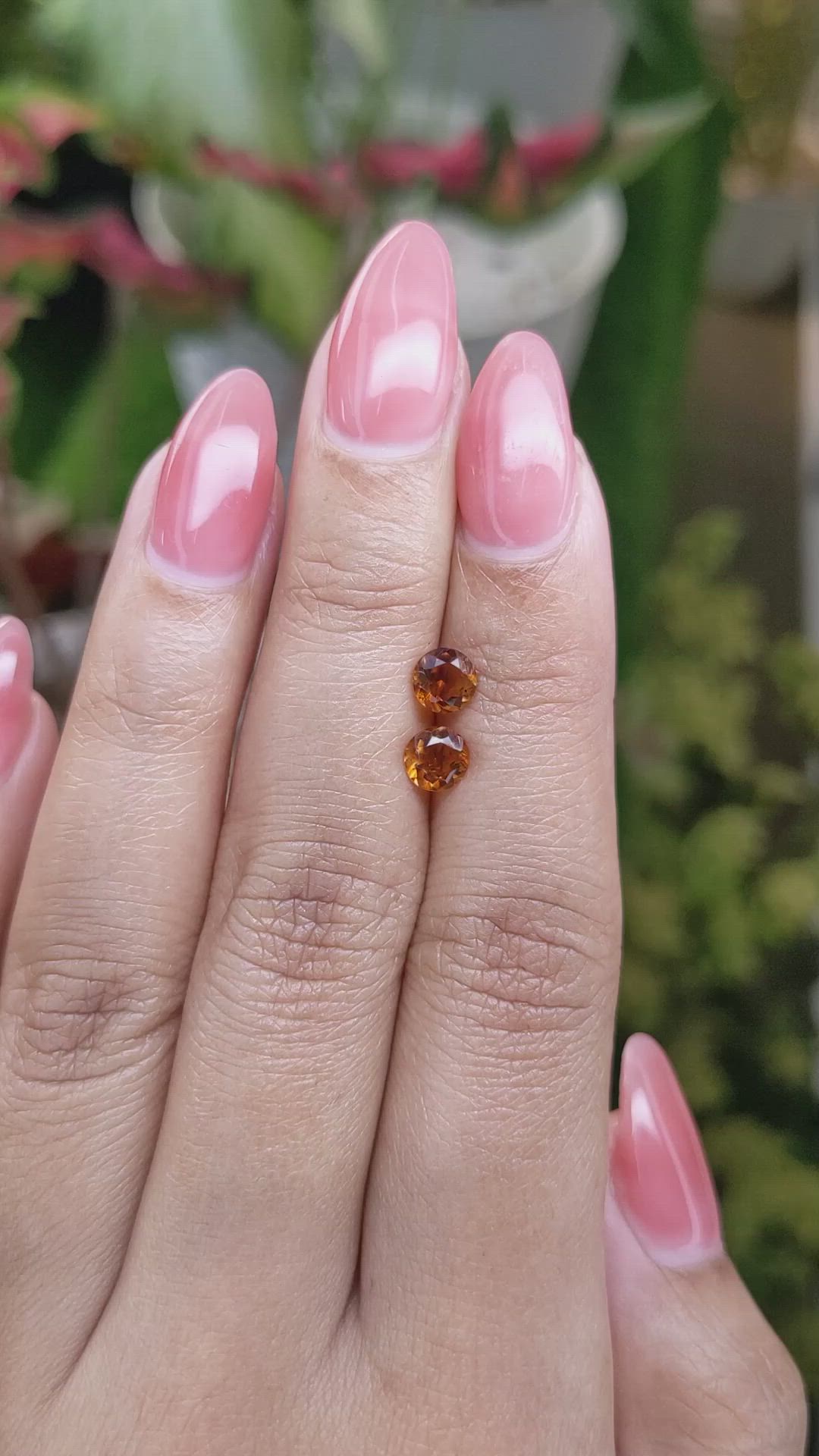 0.86&nbsp;Ct.Tw.Total Carat Weight Orange Madeira Citrine Pair from Brazil Size Video