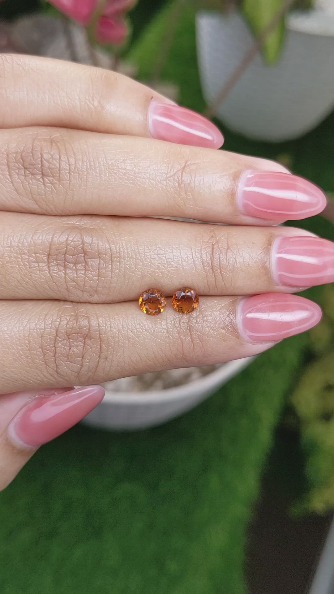 0.86&nbsp;Ct.Tw.Total Carat Weight Orange Madeira Citrine Pair from Brazil Size Video