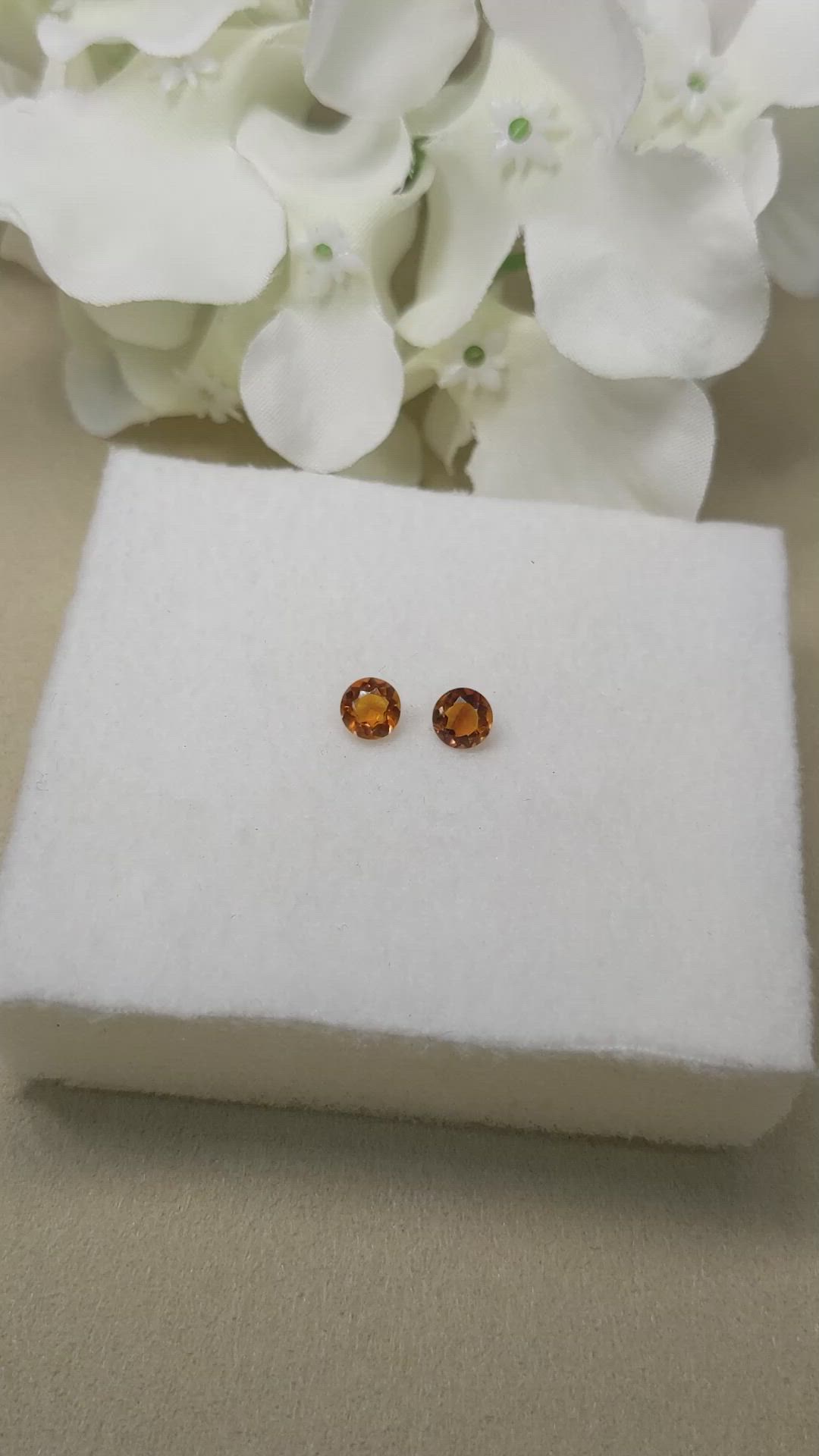 0.86&nbsp;Ct.Tw.Total Carat Weight Orange Madeira Citrine Pair from Brazil Size Video