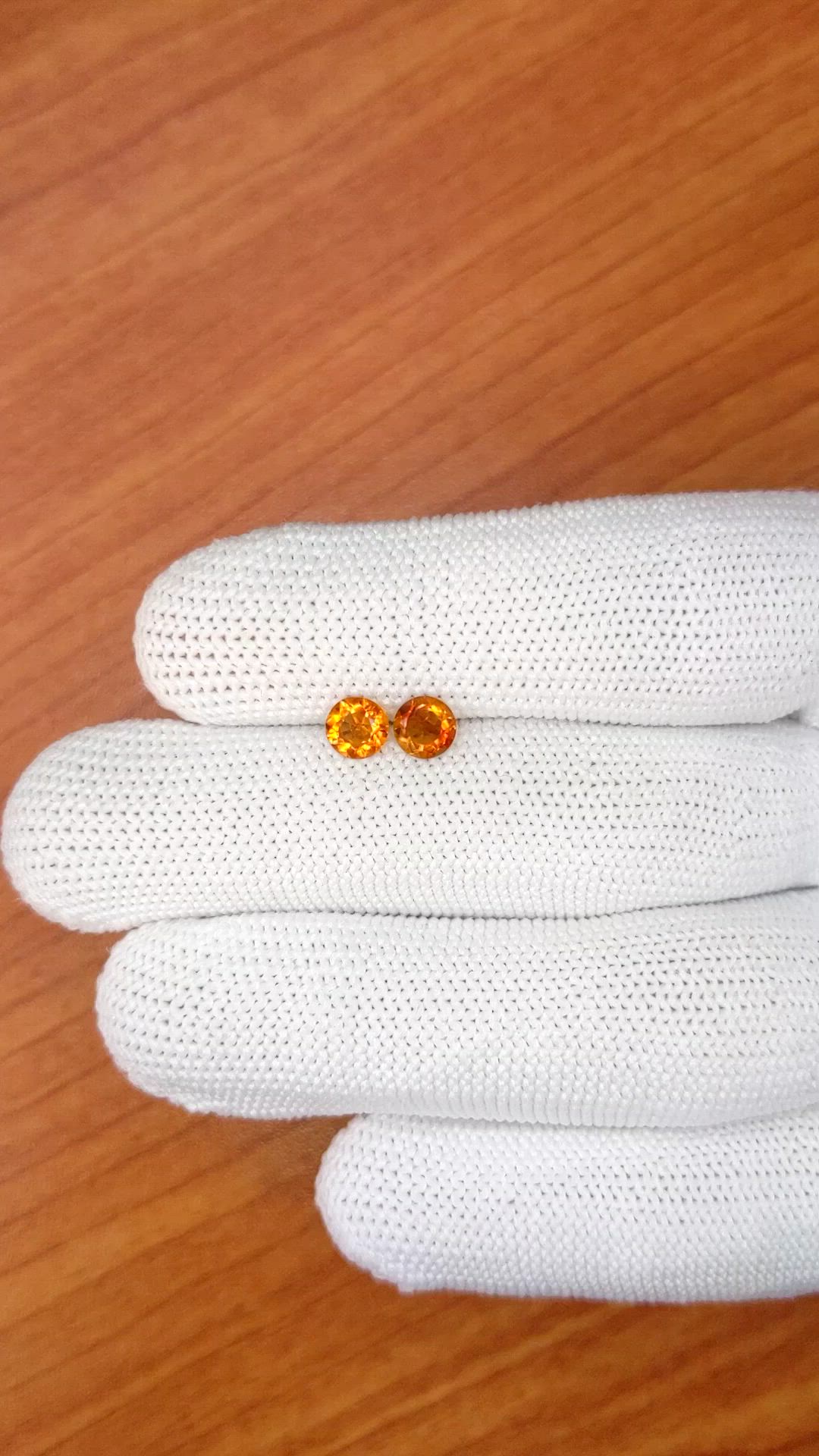0.86&nbsp;Ct.Tw.Total Carat Weight Orange Madeira Citrine Pair from Brazil Size Video