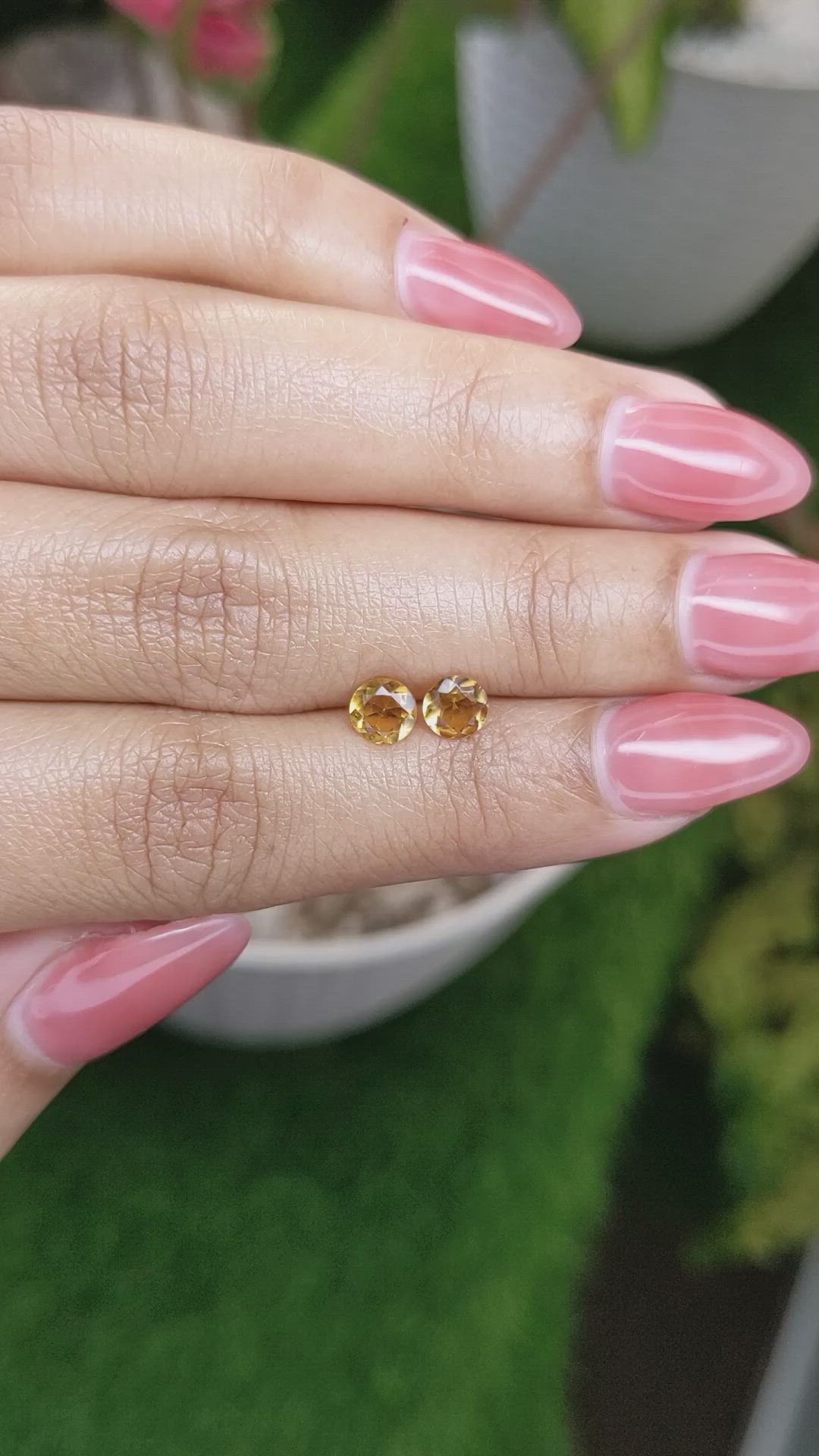 0.74&nbsp;Ct.Tw.Total Carat Weight Yellow Madeira Citrine Pair from Brazil Size Video