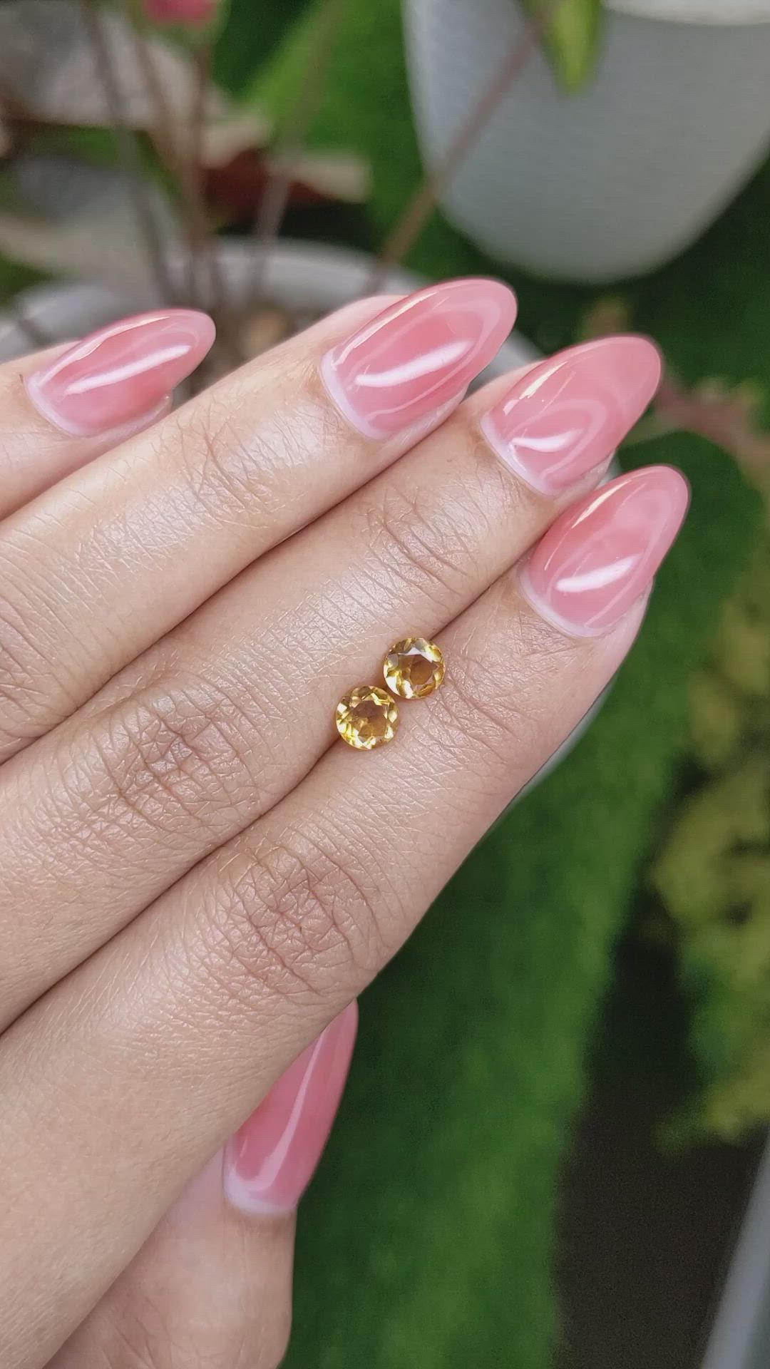 0.74&nbsp;Ct.Tw.Total Carat Weight Yellow Madeira Citrine Pair from Brazil Size Video