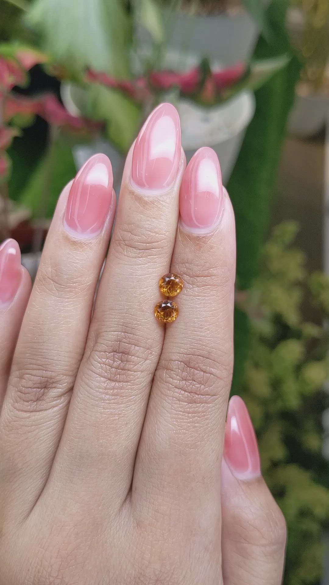 0.93&nbsp;Ct.Tw.Total Carat Weight Orange Madeira Citrine Pair from Brazil Size Video