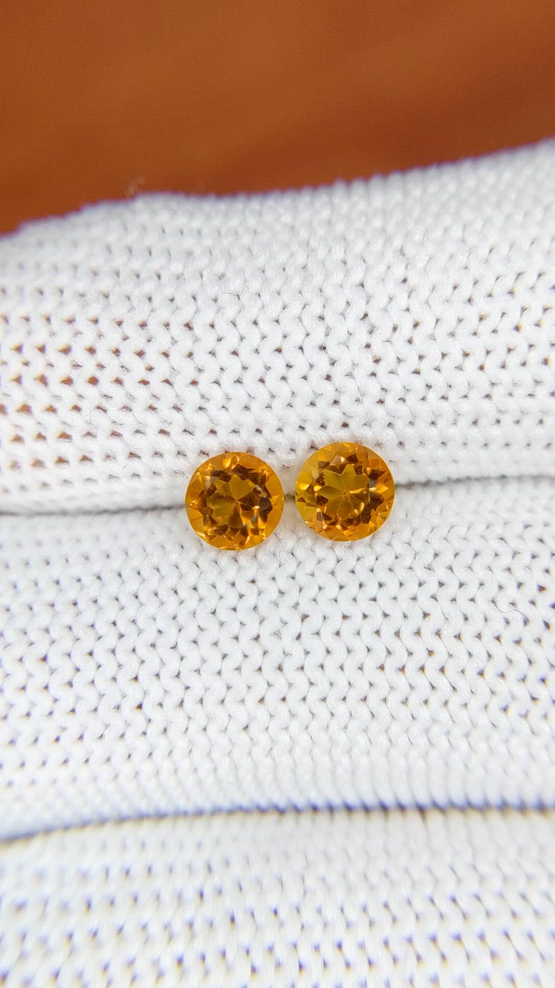 0.93&nbsp;Ct.Tw.Total Carat Weight Orange Madeira Citrine Pair from Brazil Size Video
