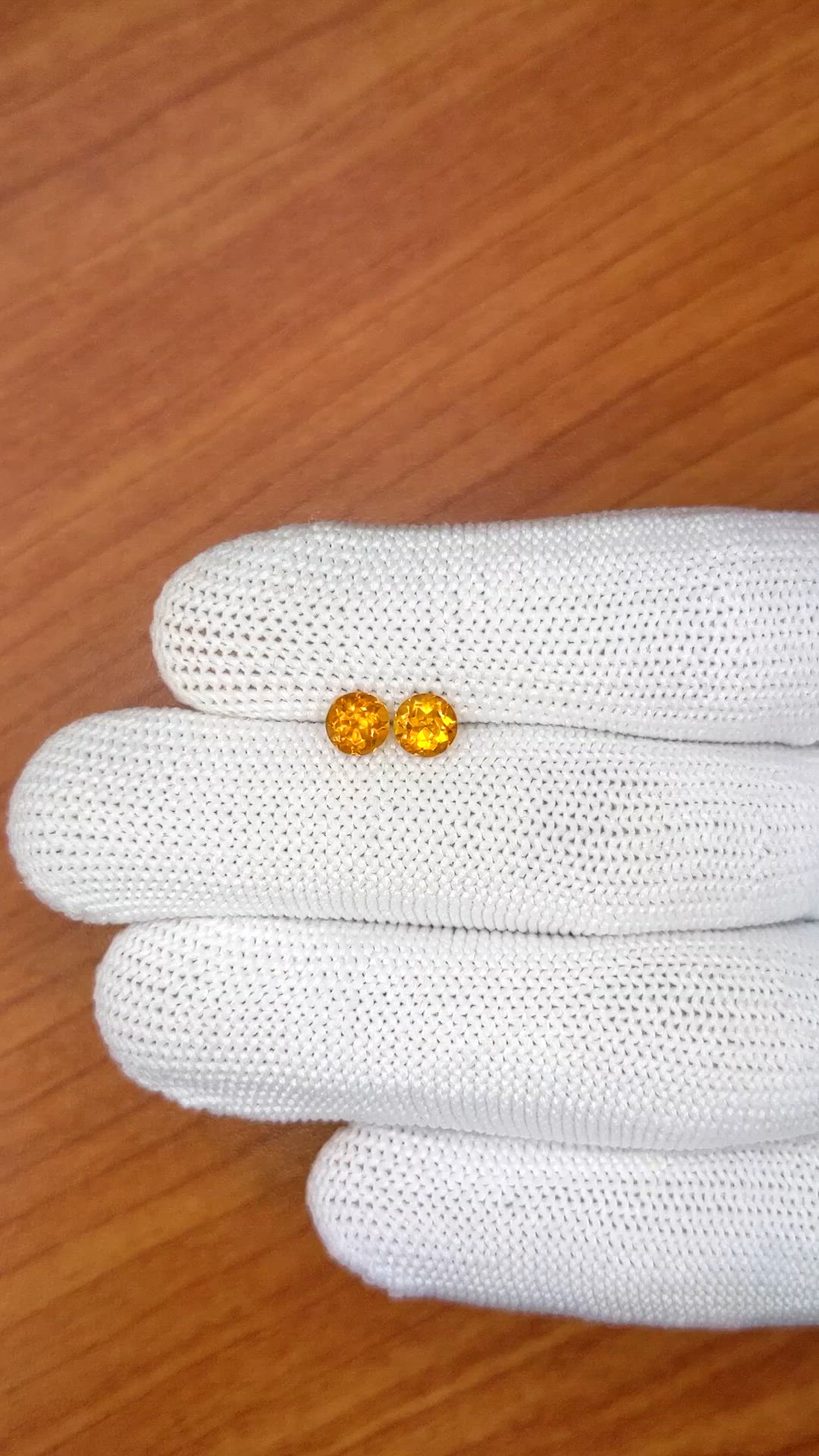 0.93&nbsp;Ct.Tw.Total Carat Weight Orange Madeira Citrine Pair from Brazil Size Video