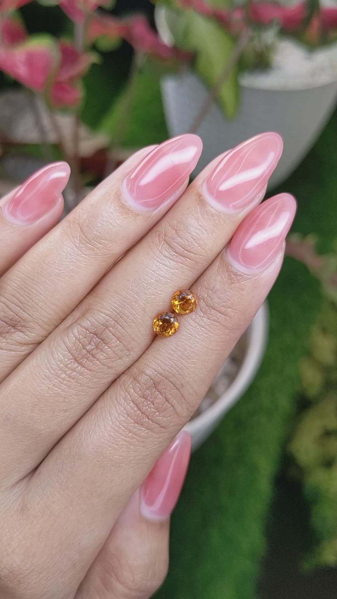 0.93&nbsp;Ct.Tw.Total Carat Weight Orange Madeira Citrine Pair from Brazil Size Video