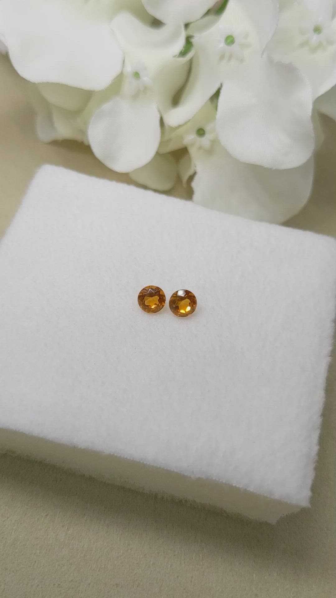 0.93&nbsp;Ct.Tw.Total Carat Weight Orange Madeira Citrine Pair from Brazil Size Video