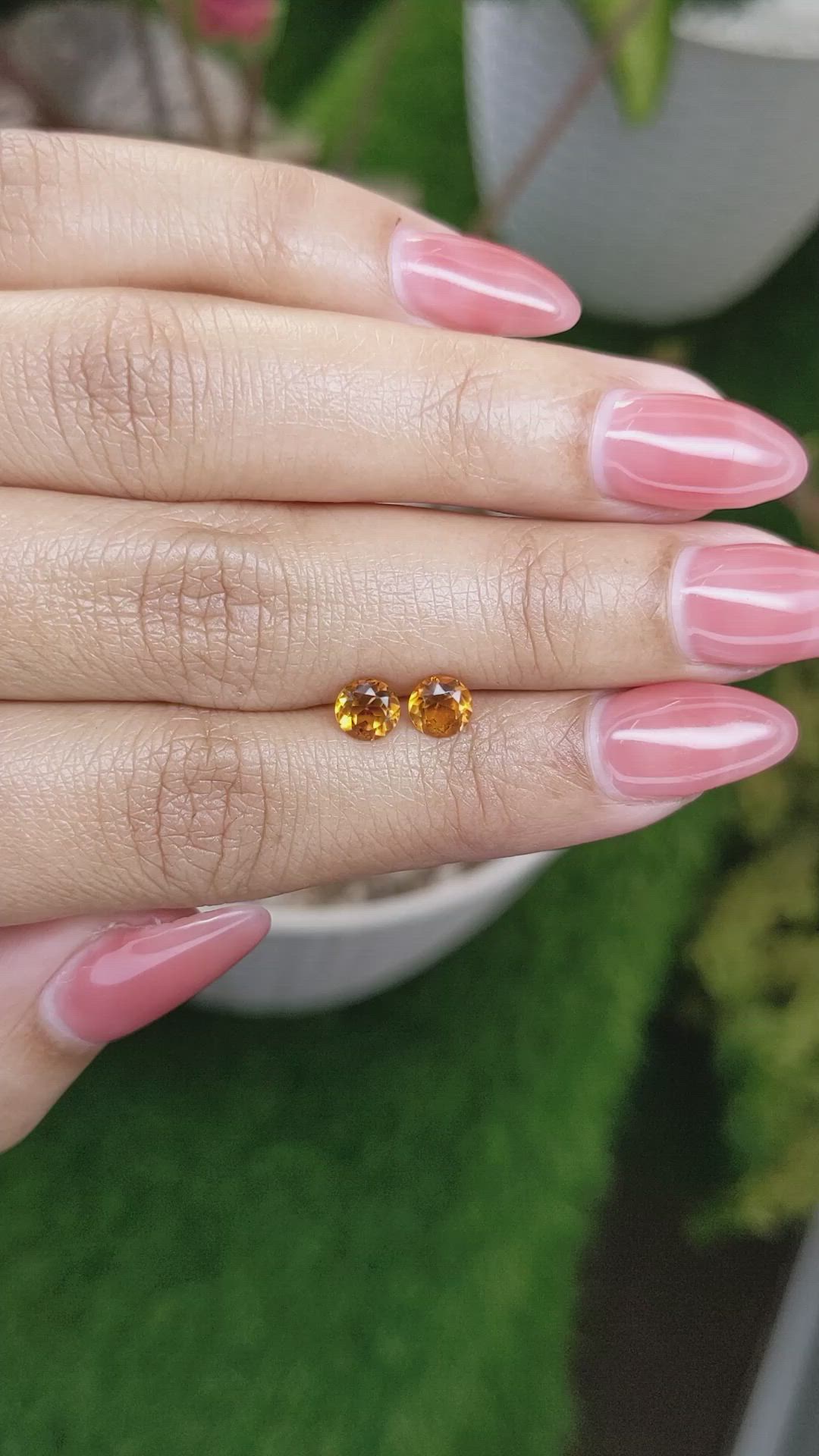 0.93&nbsp;Ct.Tw.Total Carat Weight Orange Madeira Citrine Pair from Brazil Size Video
