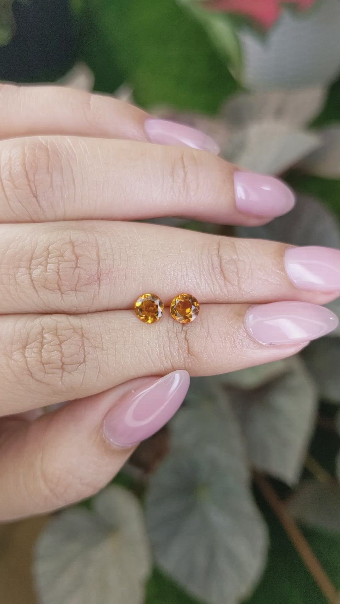 0.84&nbsp;Ct.Tw.Total Carat Weight Orange Madeira Citrine Pair from Brazil Size Video
