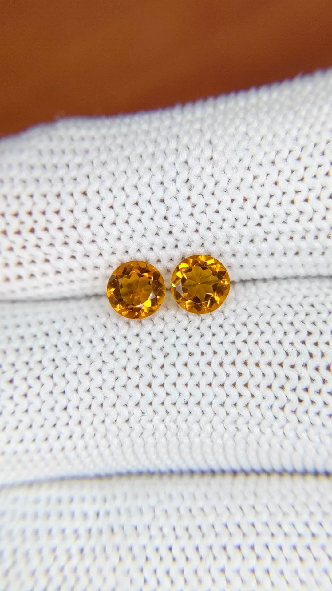 0.84&nbsp;Ct.Tw.Total Carat Weight Orange Madeira Citrine Pair from Brazil Size Video