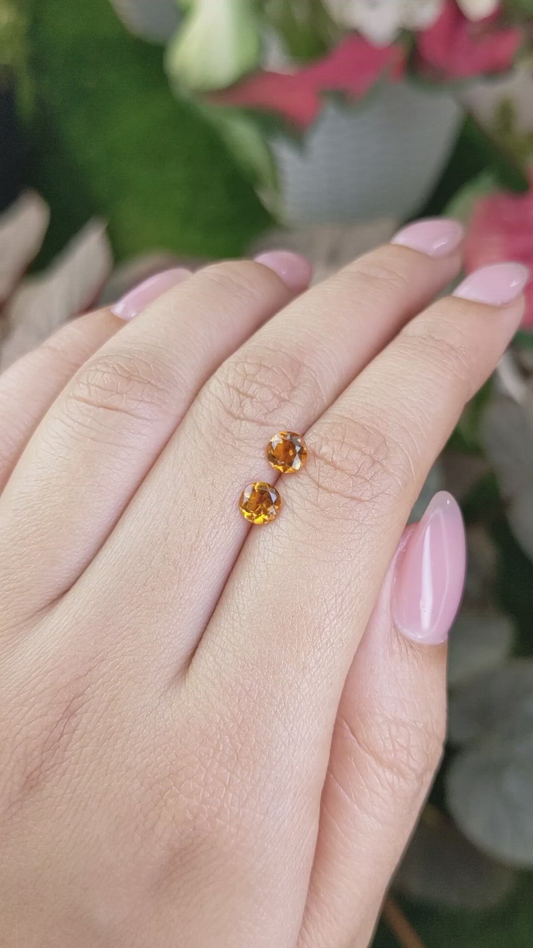 0.84&nbsp;Ct.Tw.Total Carat Weight Orange Madeira Citrine Pair from Brazil Size Video