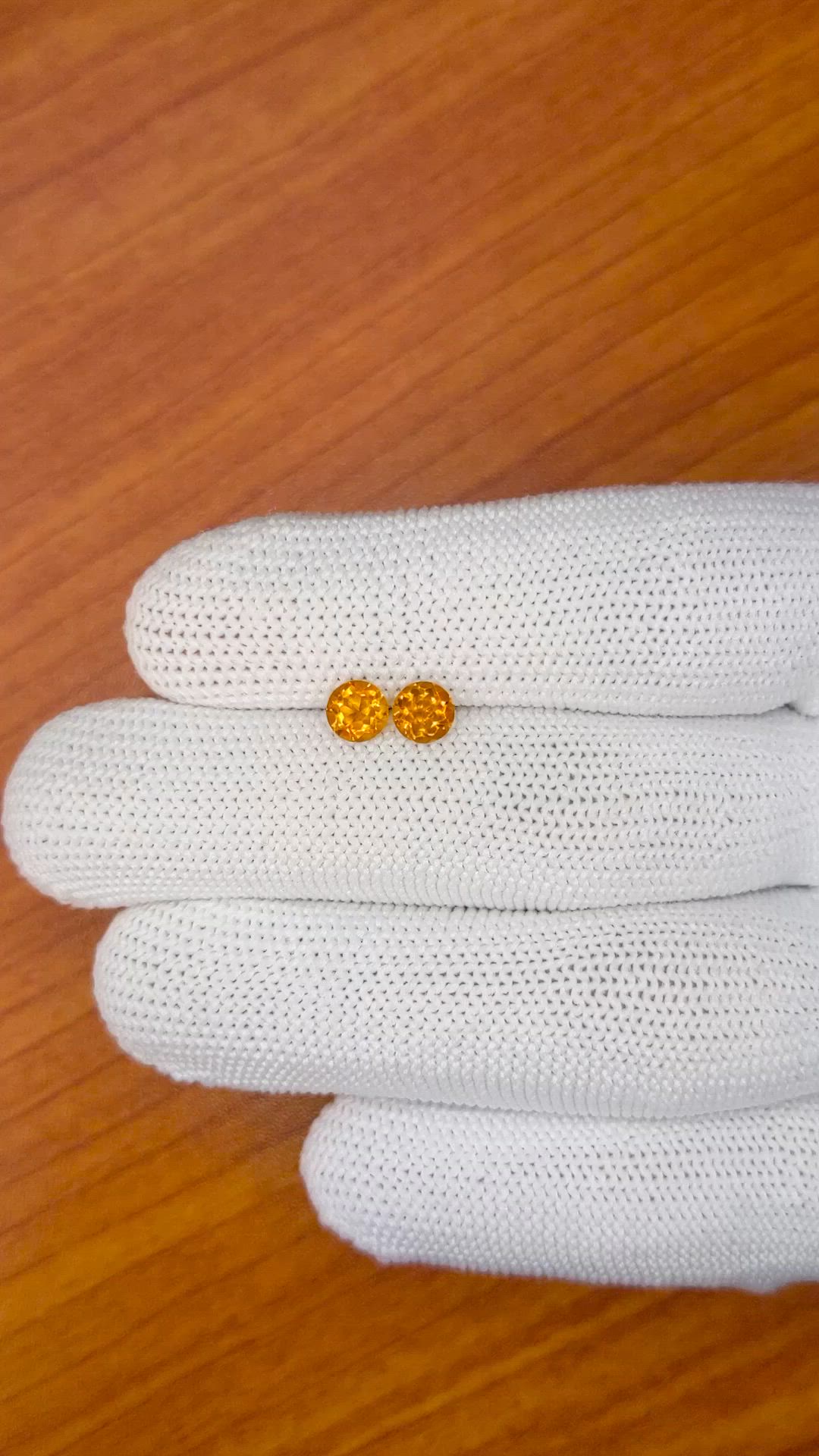 0.92&nbsp;Ct.Tw.Total Carat Weight Orange Madeira Citrine Pair from Brazil Size Video
