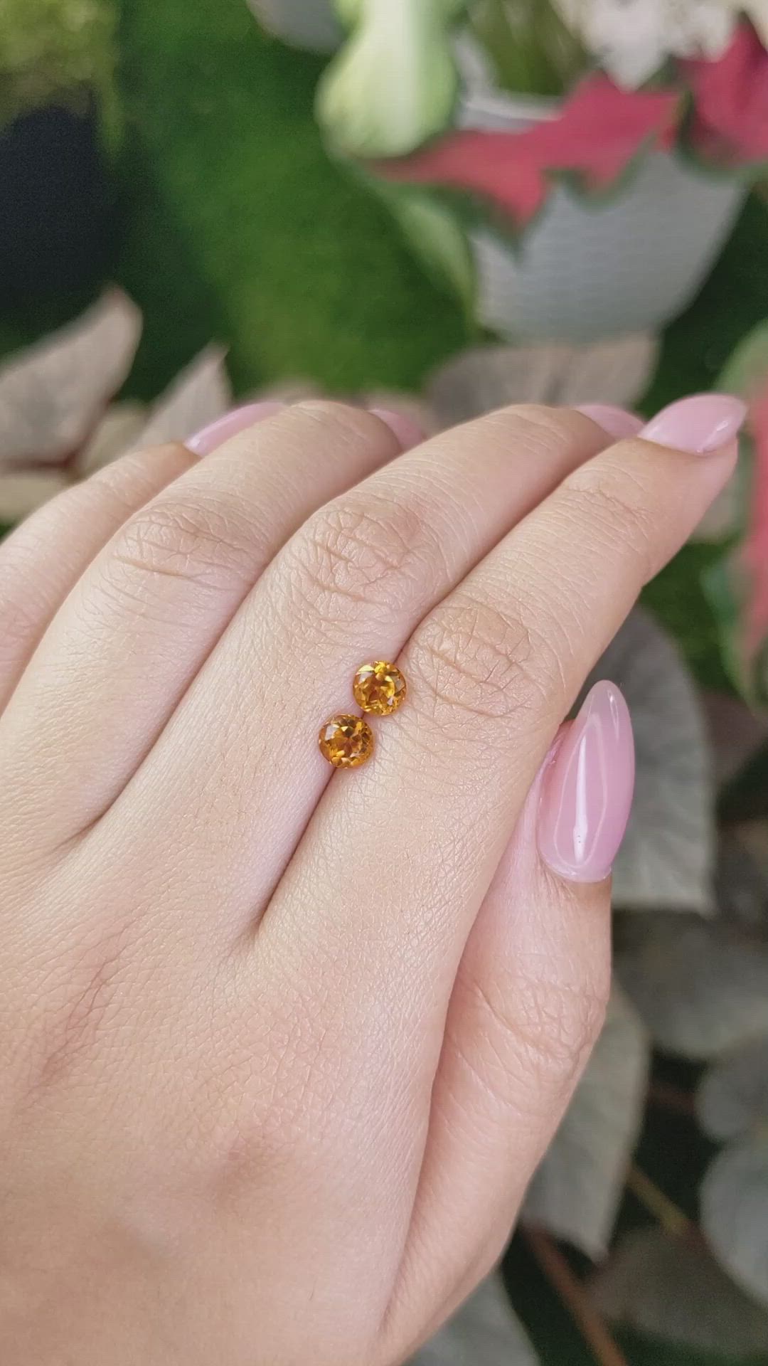 0.92&nbsp;Ct.Tw.Total Carat Weight Orange Madeira Citrine Pair from Brazil Size Video