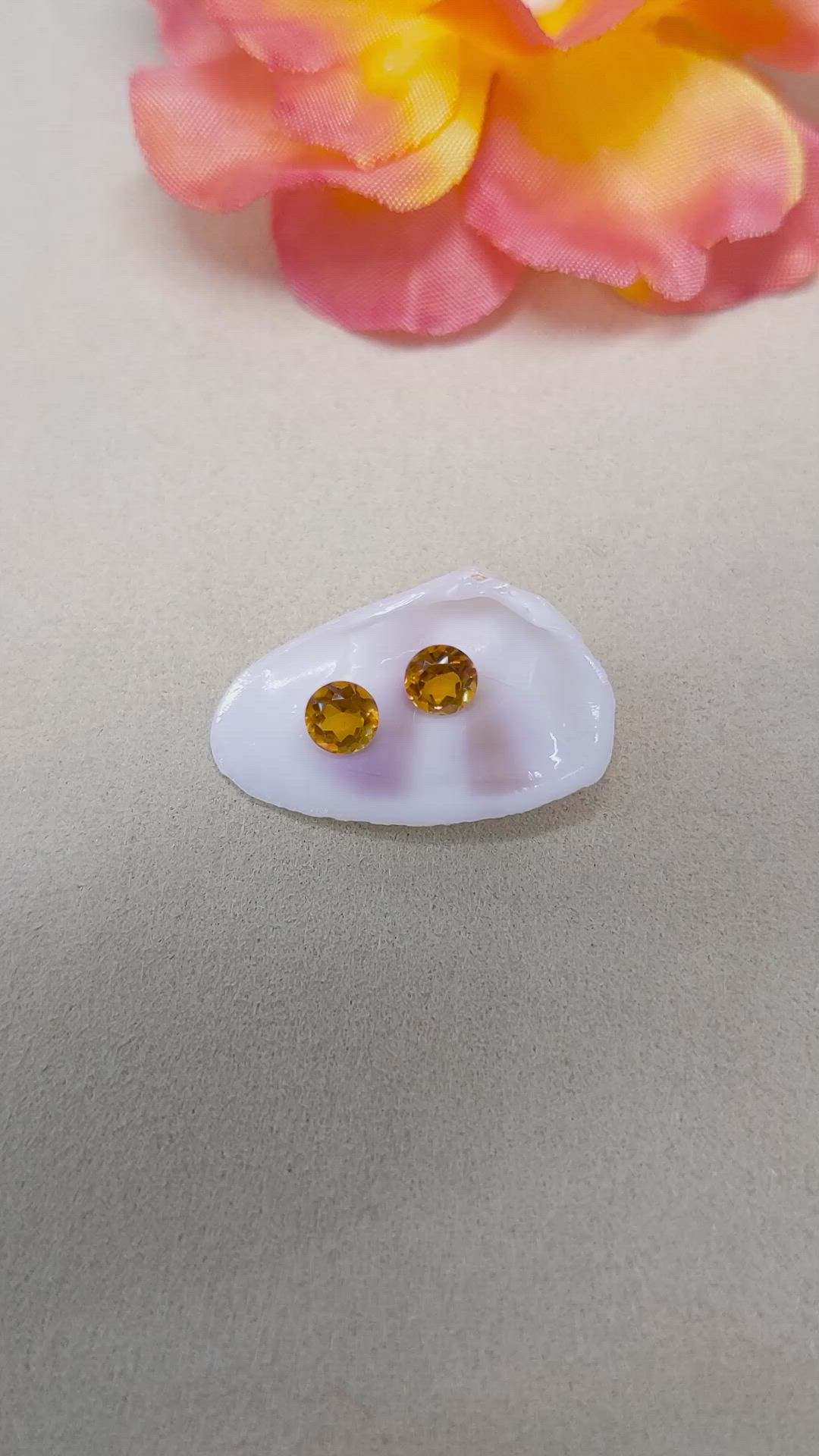 0.92&nbsp;Ct.Tw.Total Carat Weight Orange Madeira Citrine Pair from Brazil Size Video
