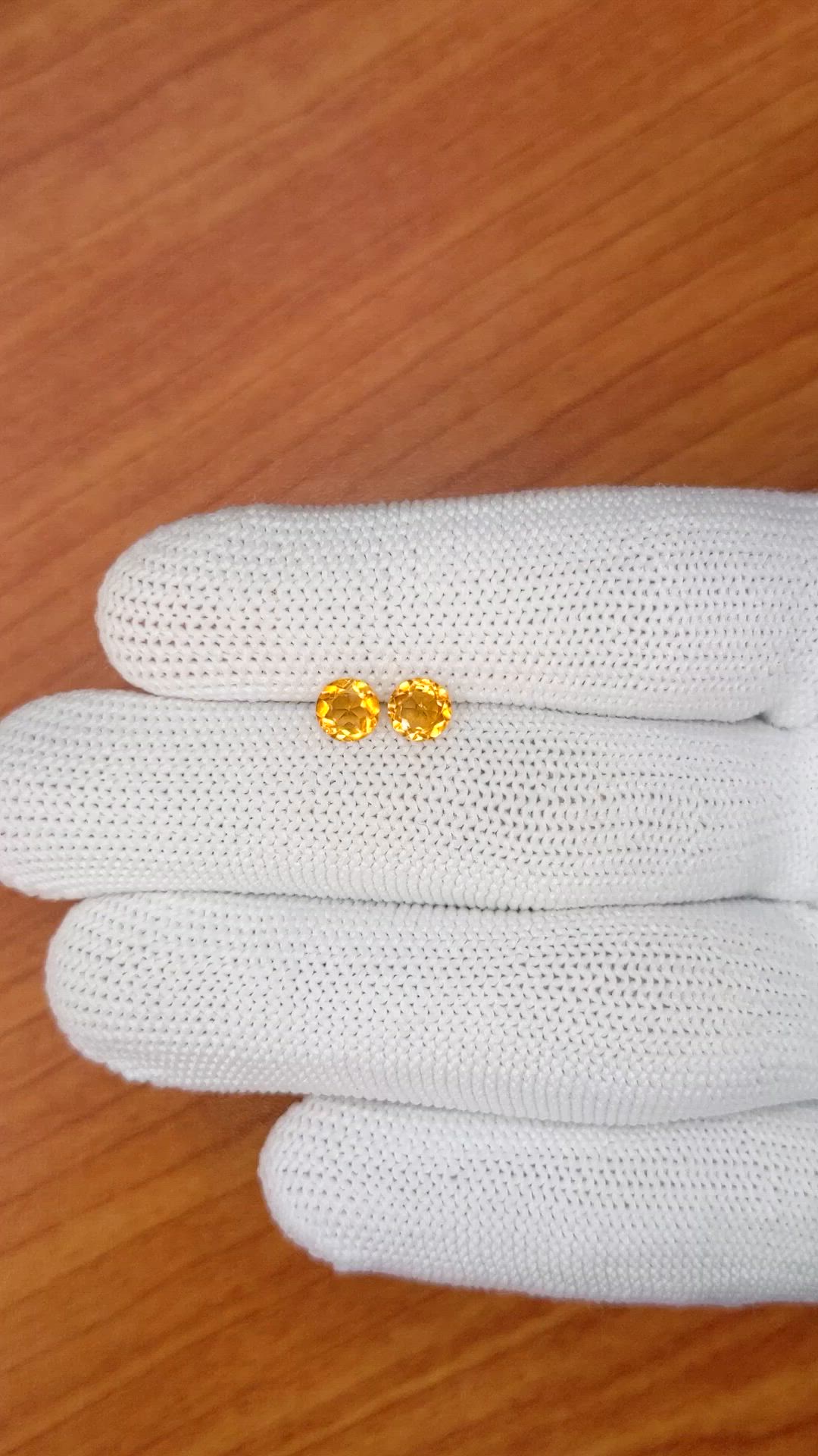0.82&nbsp;Ct.Tw.Total Carat Weight Yellowish Orange Madeira Citrine Pair from Brazil Size Video
