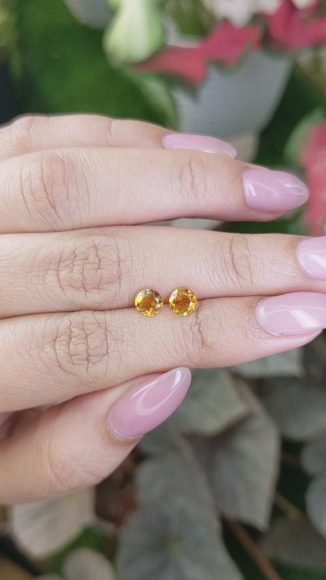 0.82&nbsp;Ct.Tw.Total Carat Weight Yellowish Orange Madeira Citrine Pair from Brazil Size Video