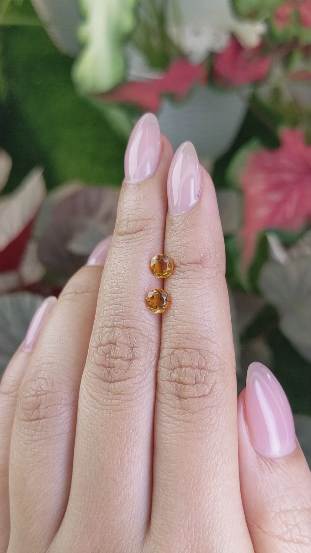 0.89 Ct.Tw.Total Carat Weight Orange Madeira Citrine Pair from Brazil Size Video