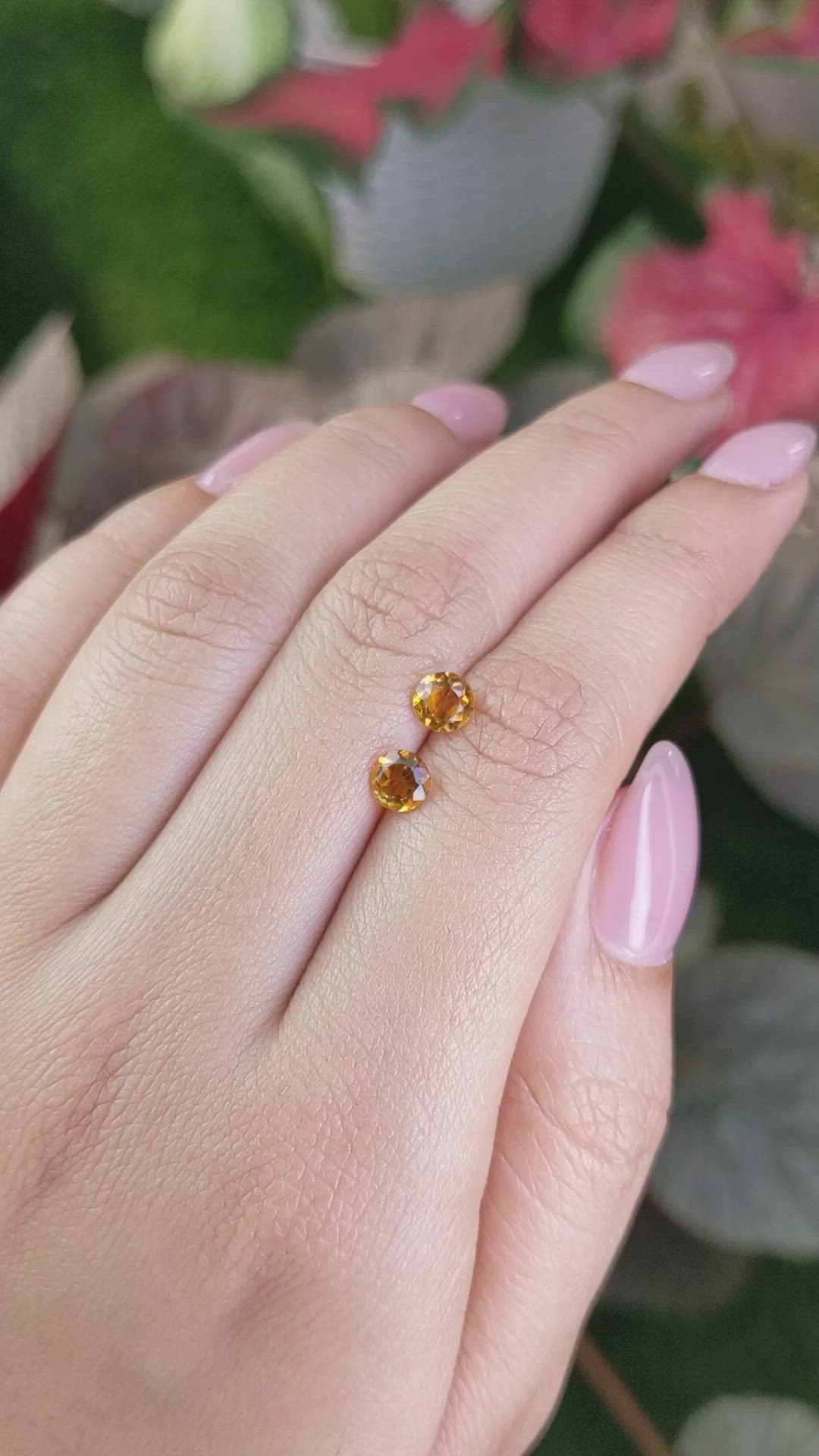 0.89 Ct.Tw.Total Carat Weight Orange Madeira Citrine Pair from Brazil Size Video