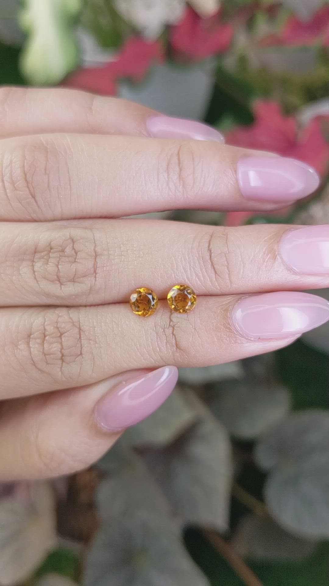 0.89 Ct.Tw.Total Carat Weight Orange Madeira Citrine Pair from Brazil Size Video