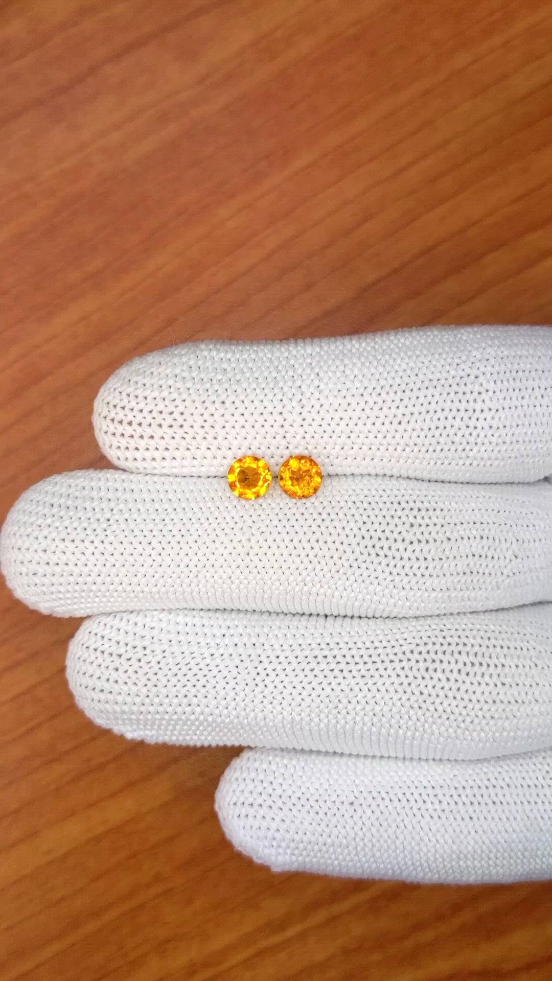 0.89 Ct.Tw.Total Carat Weight Orange Madeira Citrine Pair from Brazil Size Video