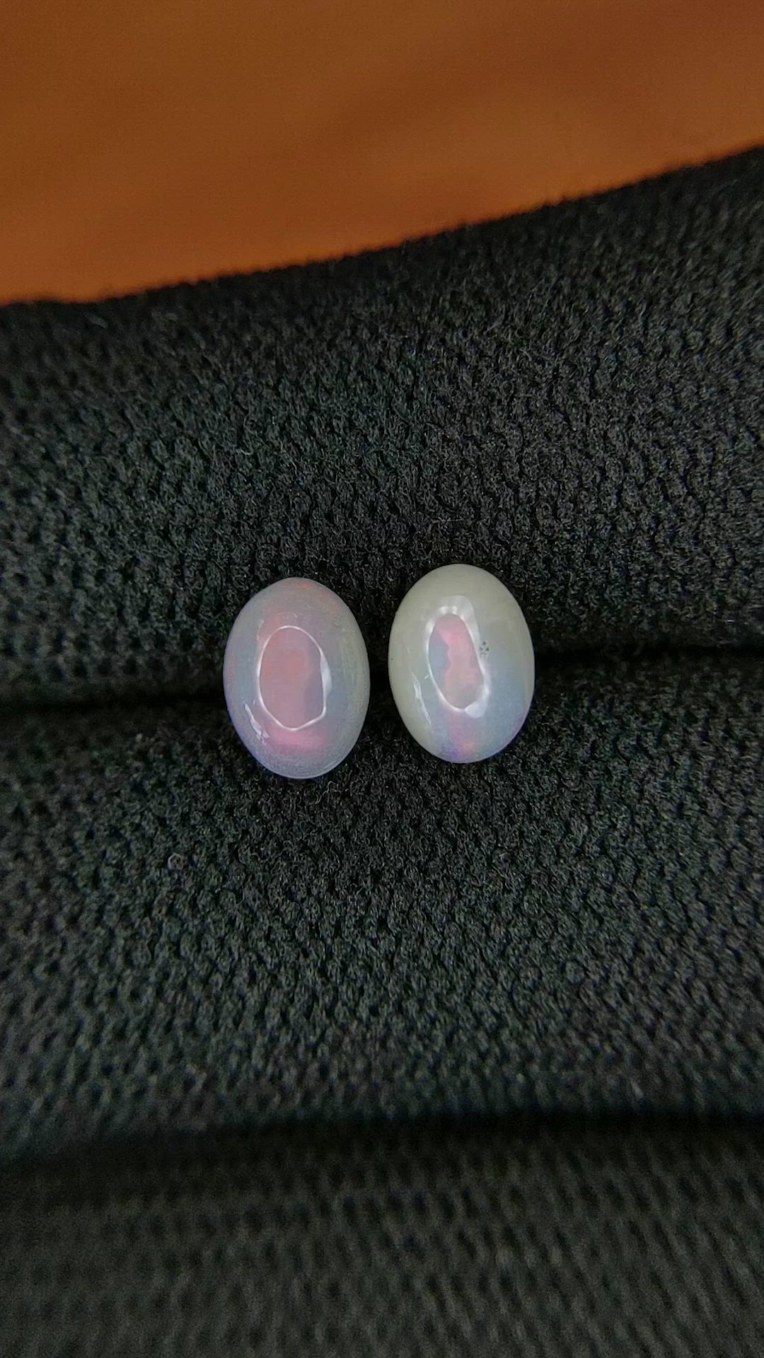 1.04&nbsp;Ct.Tw.Total Carat Weight Cabochon Opal Pair from Brazil Size Video