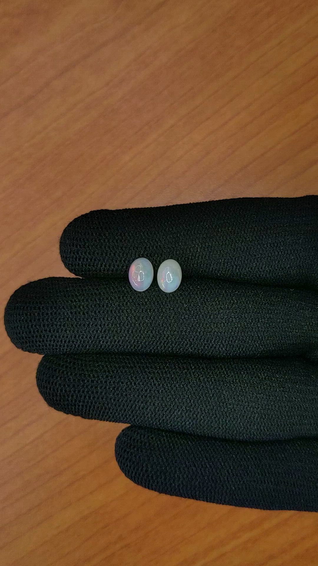 1.04&nbsp;Ct.Tw.Total Carat Weight Cabochon Opal Pair from Brazil Size Video