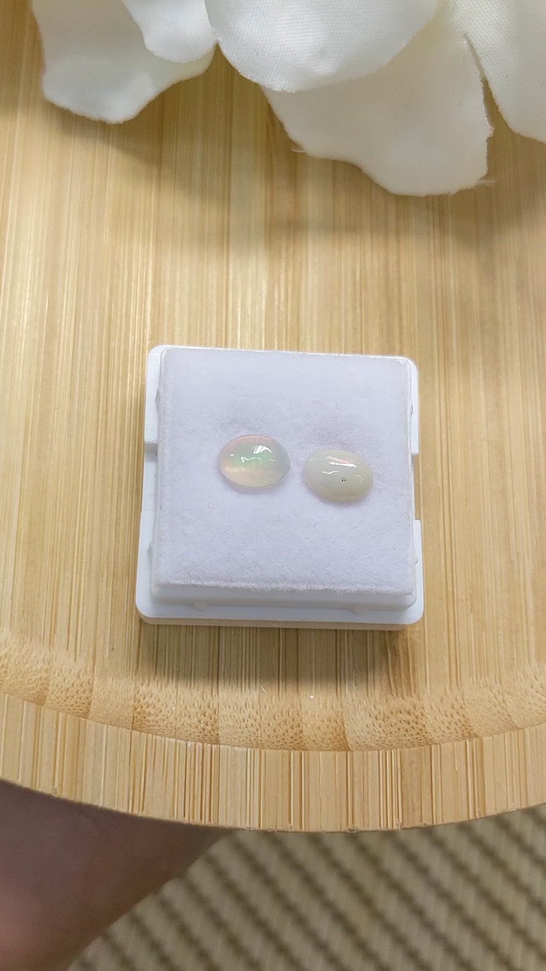1.04&nbsp;Ct.Tw.Total Carat Weight Cabochon Opal Pair from Brazil Size Video