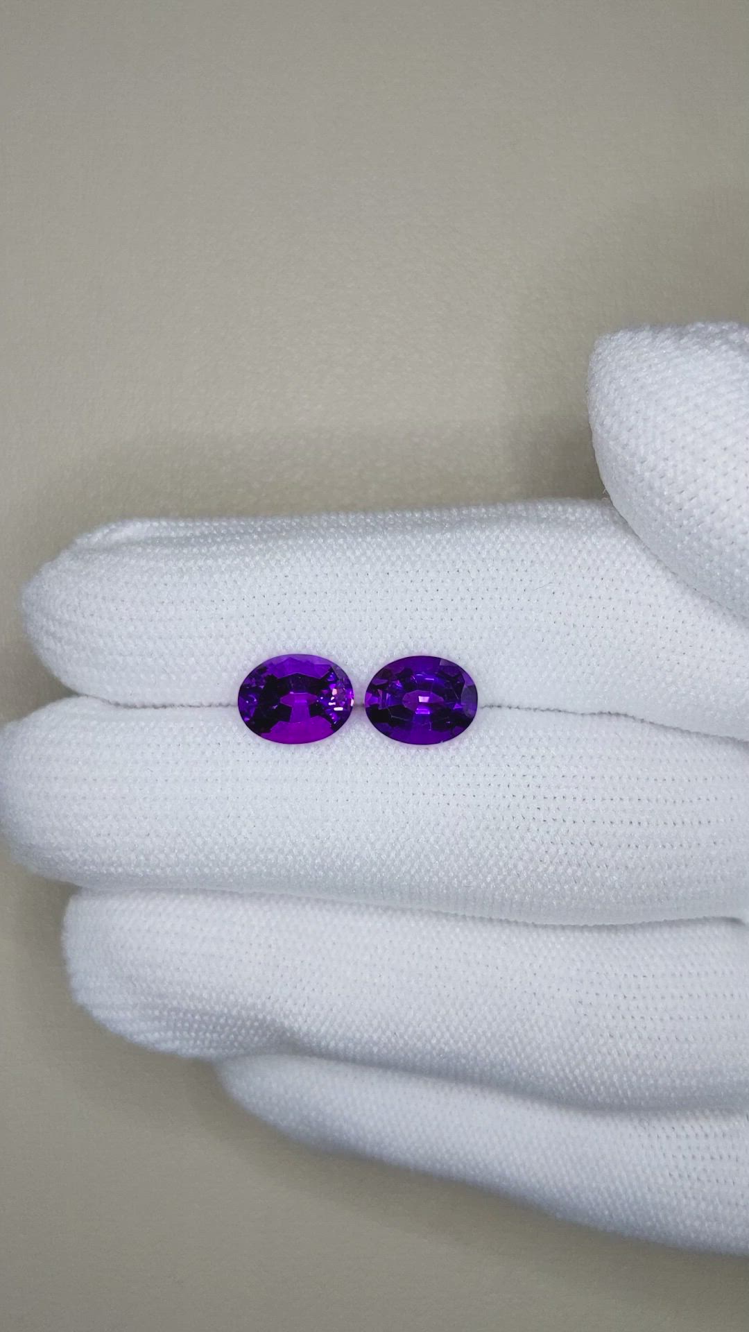 3.50&nbsp;Ct.Tw.Total Carat Weight Purple Amethyst Pair from Brazil Size Video