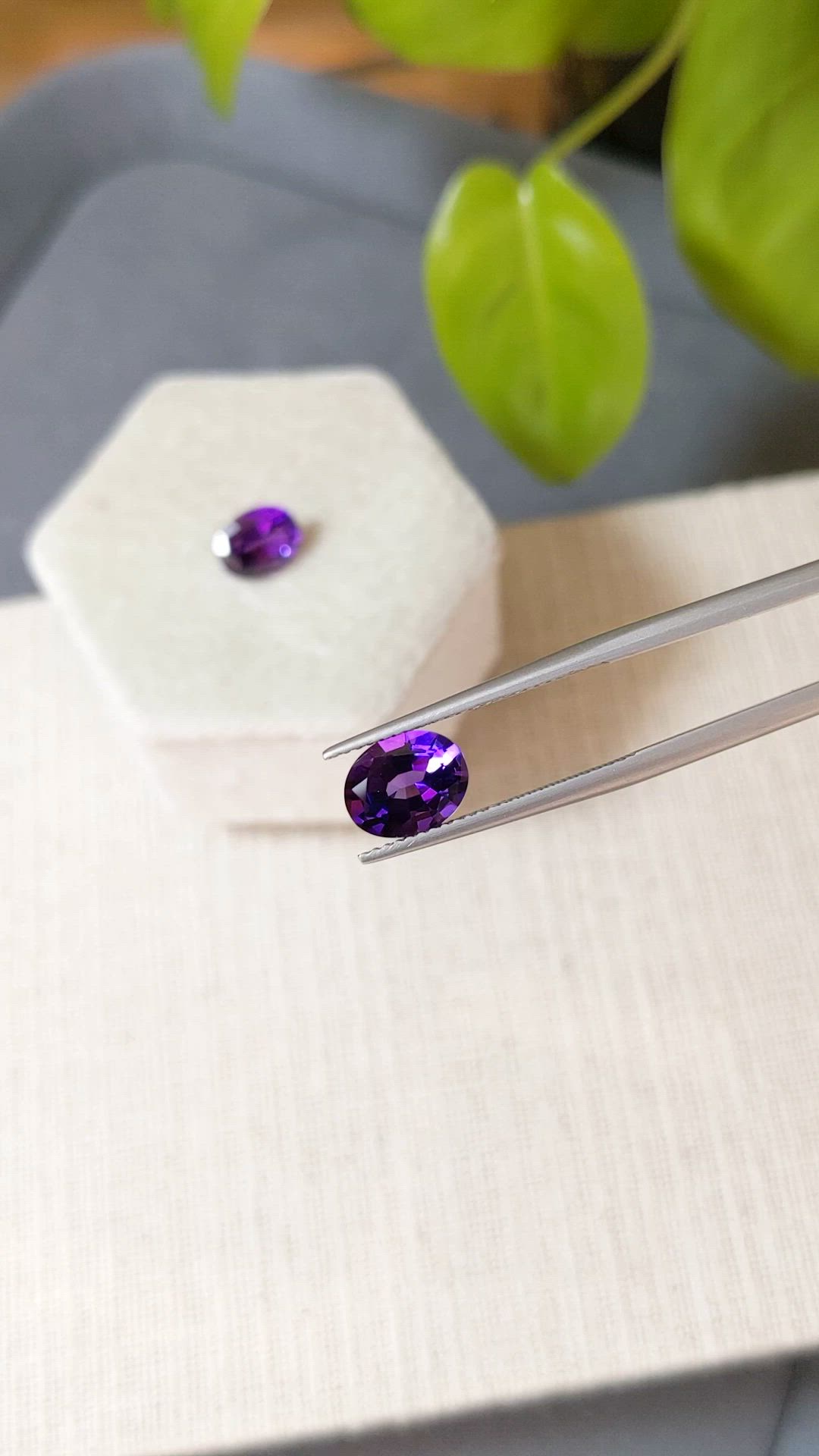 3.50&nbsp;Ct.Tw.Total Carat Weight Purple Amethyst Pair from Brazil Size Video