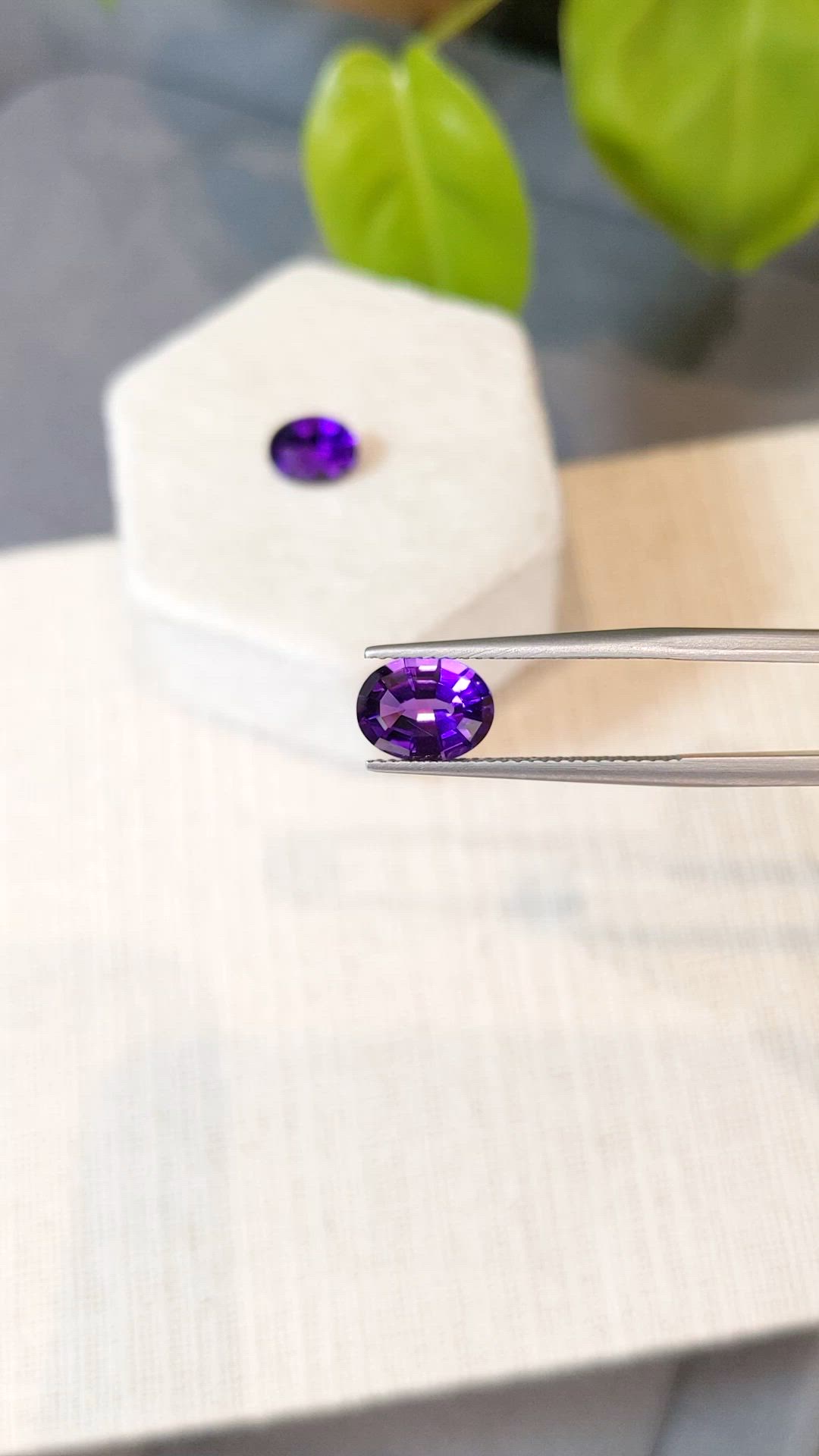 3.47&nbsp;Ct.Tw.Total Carat Weight Purple Amethyst Pair from Brazil Size Video