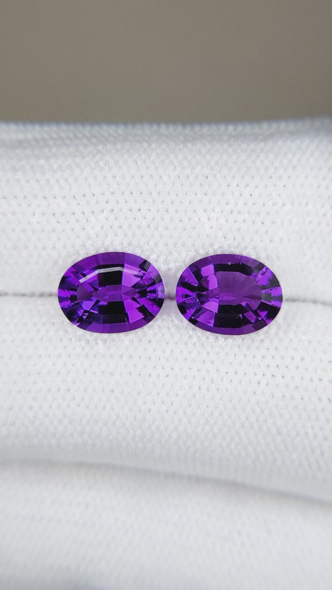 3.47&nbsp;Ct.Tw.Total Carat Weight Purple Amethyst Pair from Brazil Size Video
