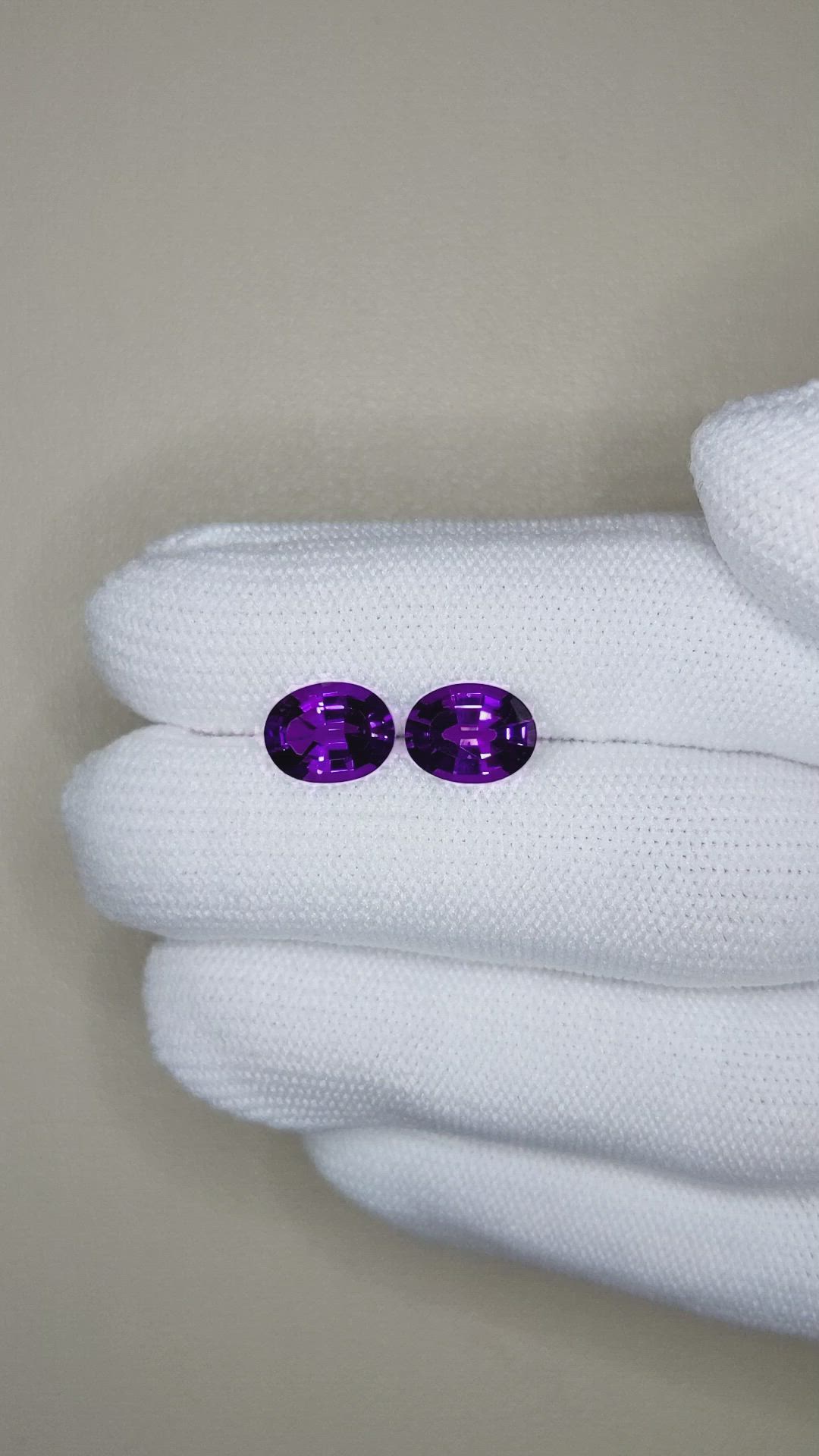 3.47&nbsp;Ct.Tw.Total Carat Weight Purple Amethyst Pair from Brazil Size Video
