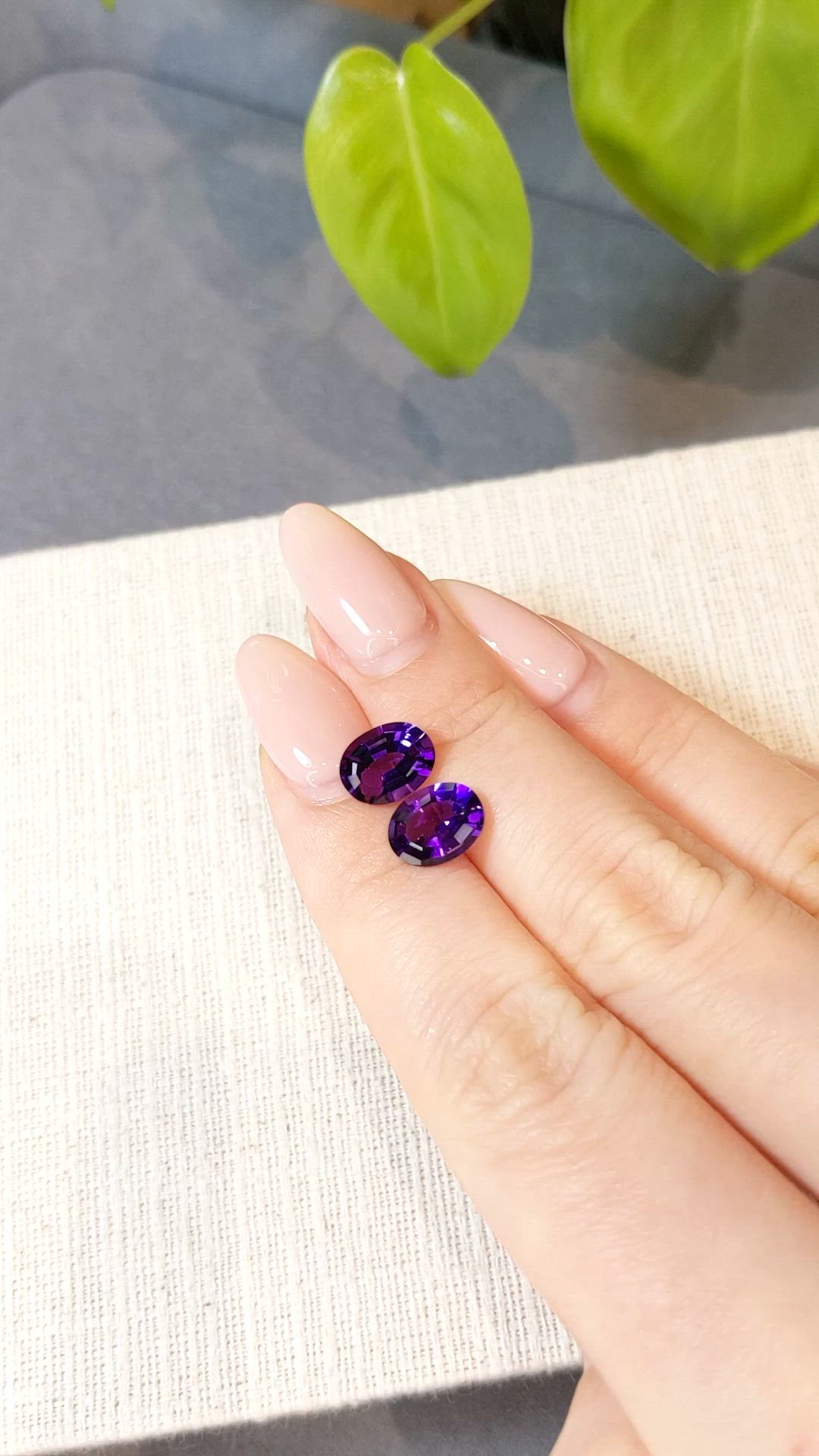 3.47&nbsp;Ct.Tw.Total Carat Weight Purple Amethyst Pair from Brazil Size Video