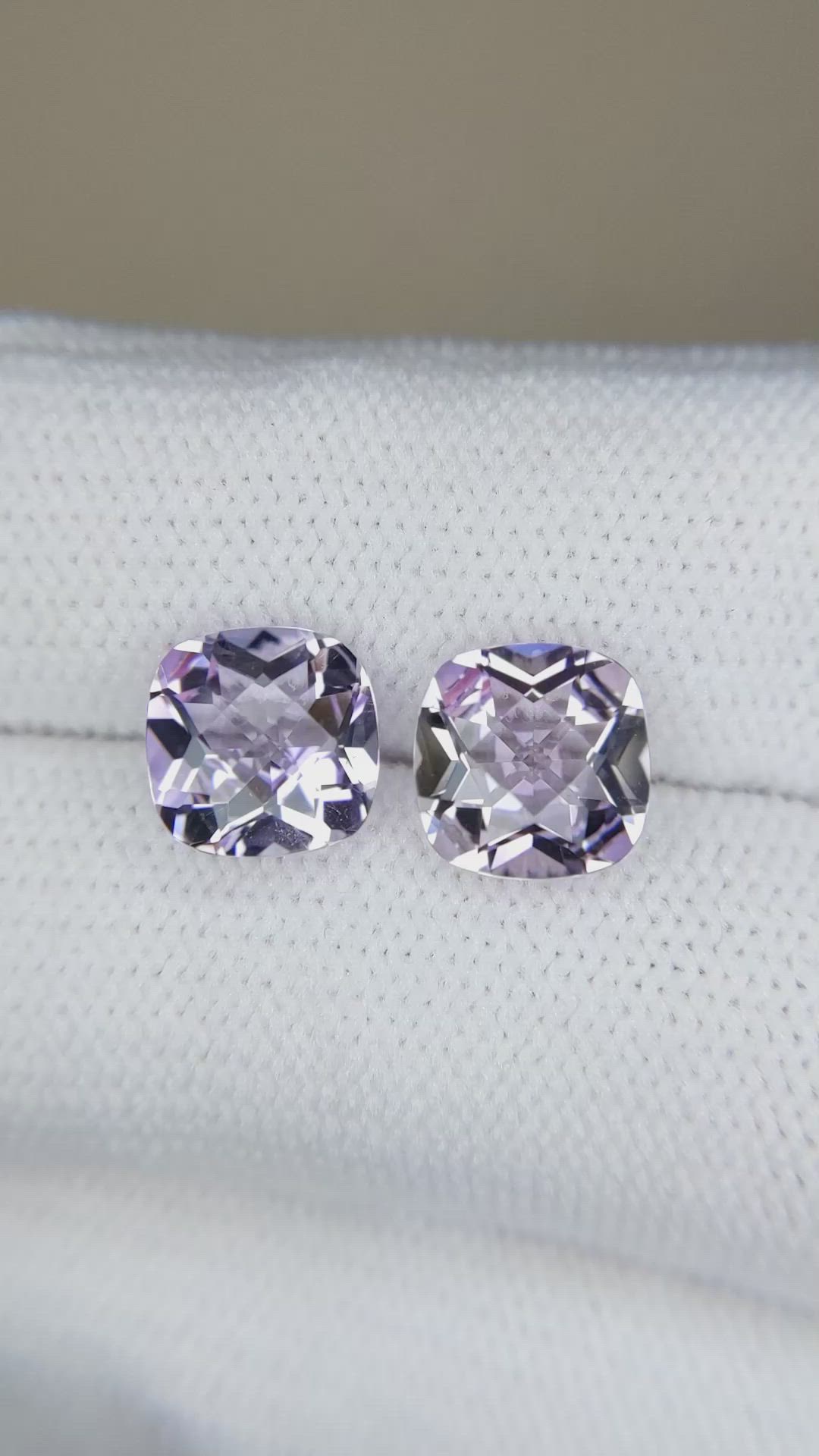 3.70&nbsp;Ct.Tw.Total Carat Weight Purple Amethyst Pair from Brazil Size Video
