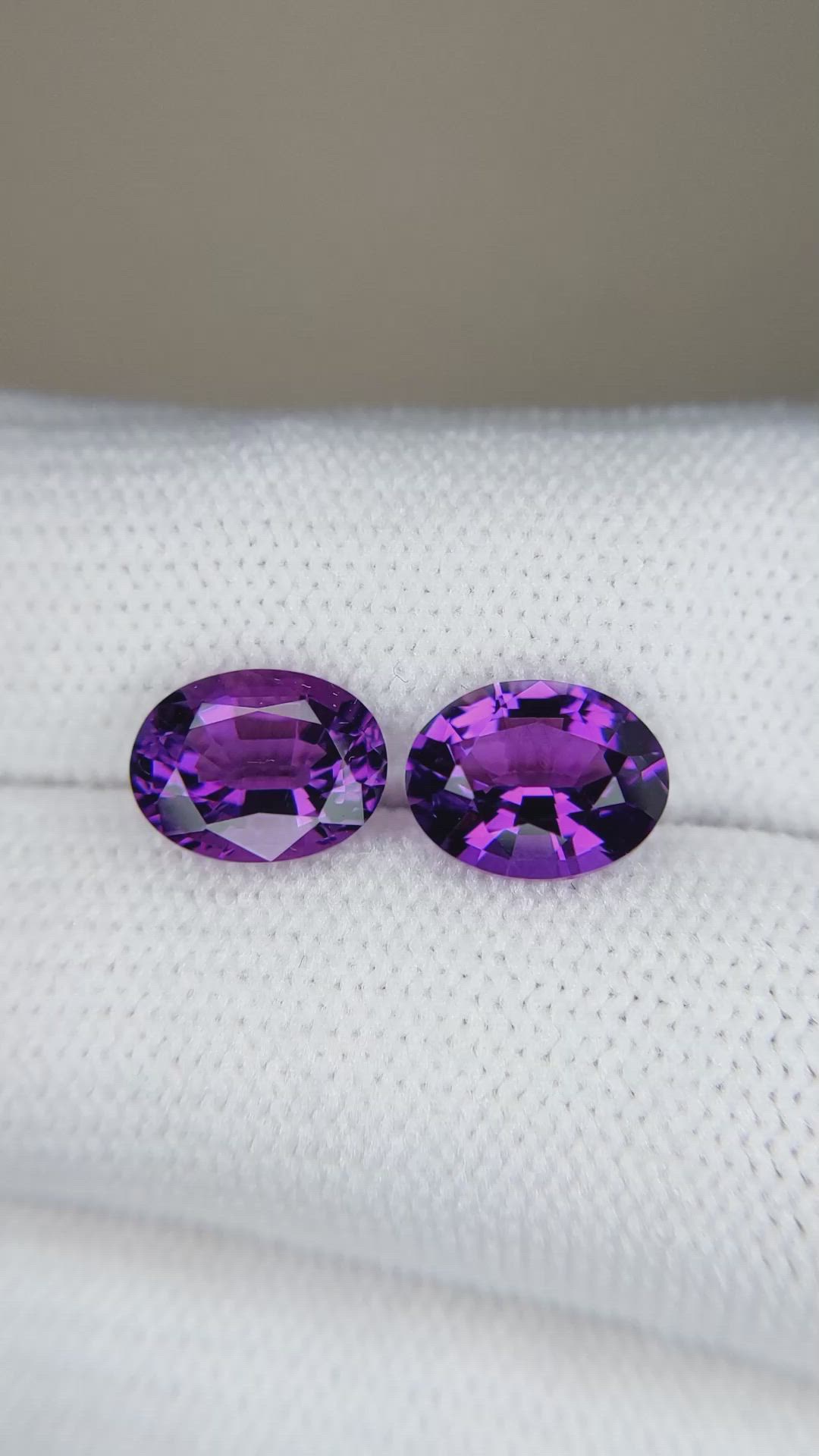 3.55&nbsp;Ct.Tw.Total Carat Weight Purple Amethyst Pair from Brazil Size Video