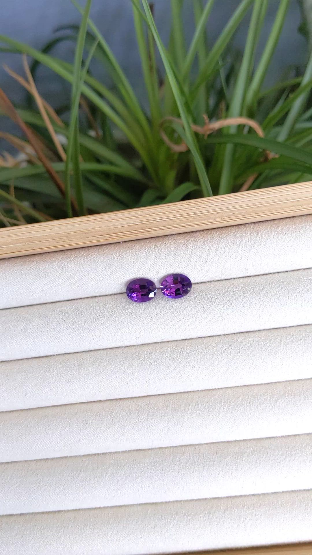 3.55&nbsp;Ct.Tw.Total Carat Weight Purple Amethyst Pair from Brazil Size Video